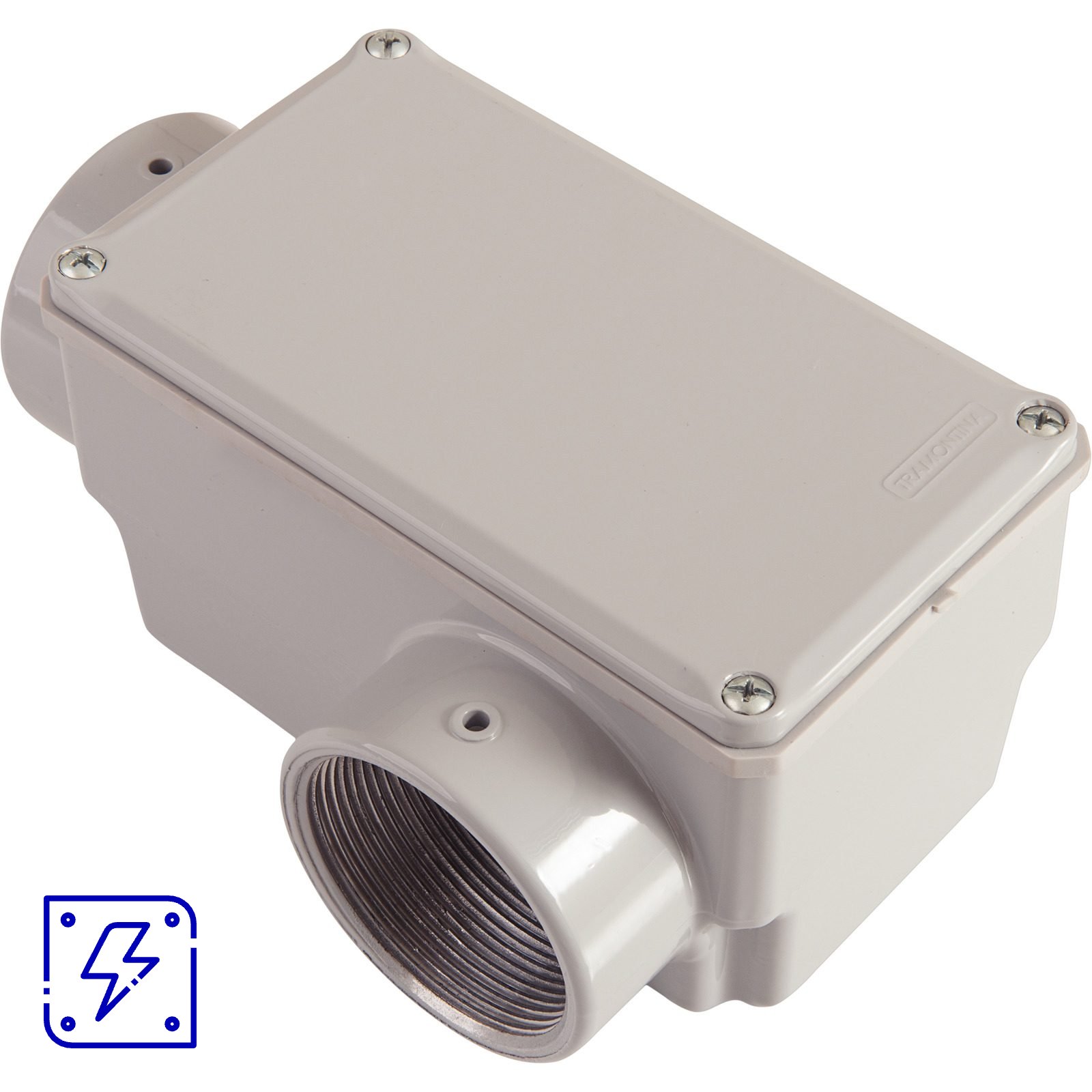 Condulete Fixo Tramontina Tipo LL Rosca NPT 2" Com Tampa Pintura Cinza IP54 6 UNIDADES EMB.MINIMA