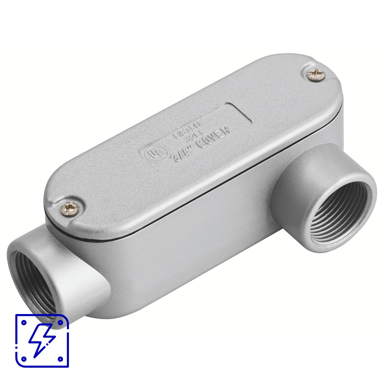 Condulete Fixo Ovalado 1/2" Tipo LL Tramontina com Rosca e Tampa com Pintura Eletrostática a Pó 12 UNIDADES EMB.MINIMA