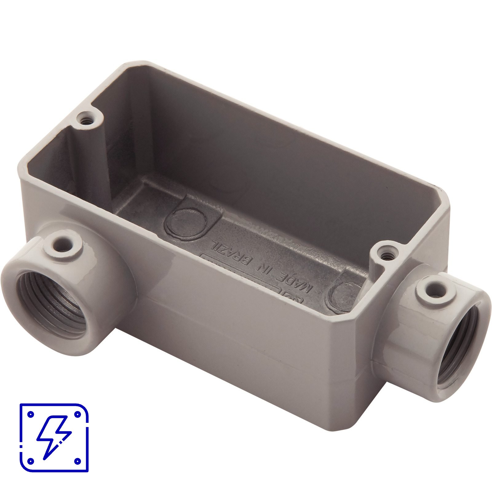 Condulete Fixo 3/4" Tipo LR Tramontina sem Tampa com Rosca e com Pintura Eletrostática a Pó 12 UNIDADES EMB.MINIMA