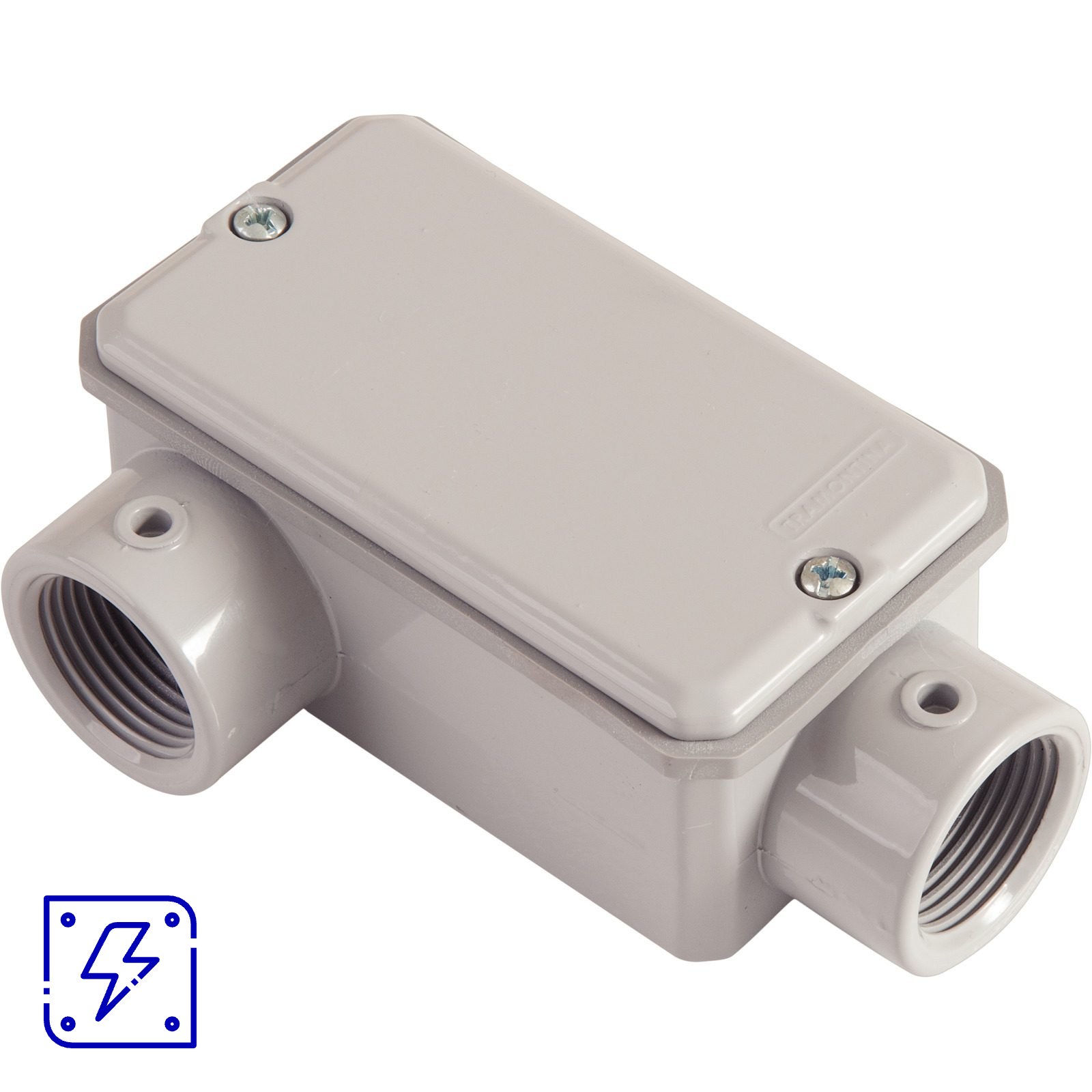 Condulete Fixo Tramontina Tipo LR Rosca NPT 3/4" Com Tampa Pintura Cinza IP54 12 UNIDADES EMB.MINIMA