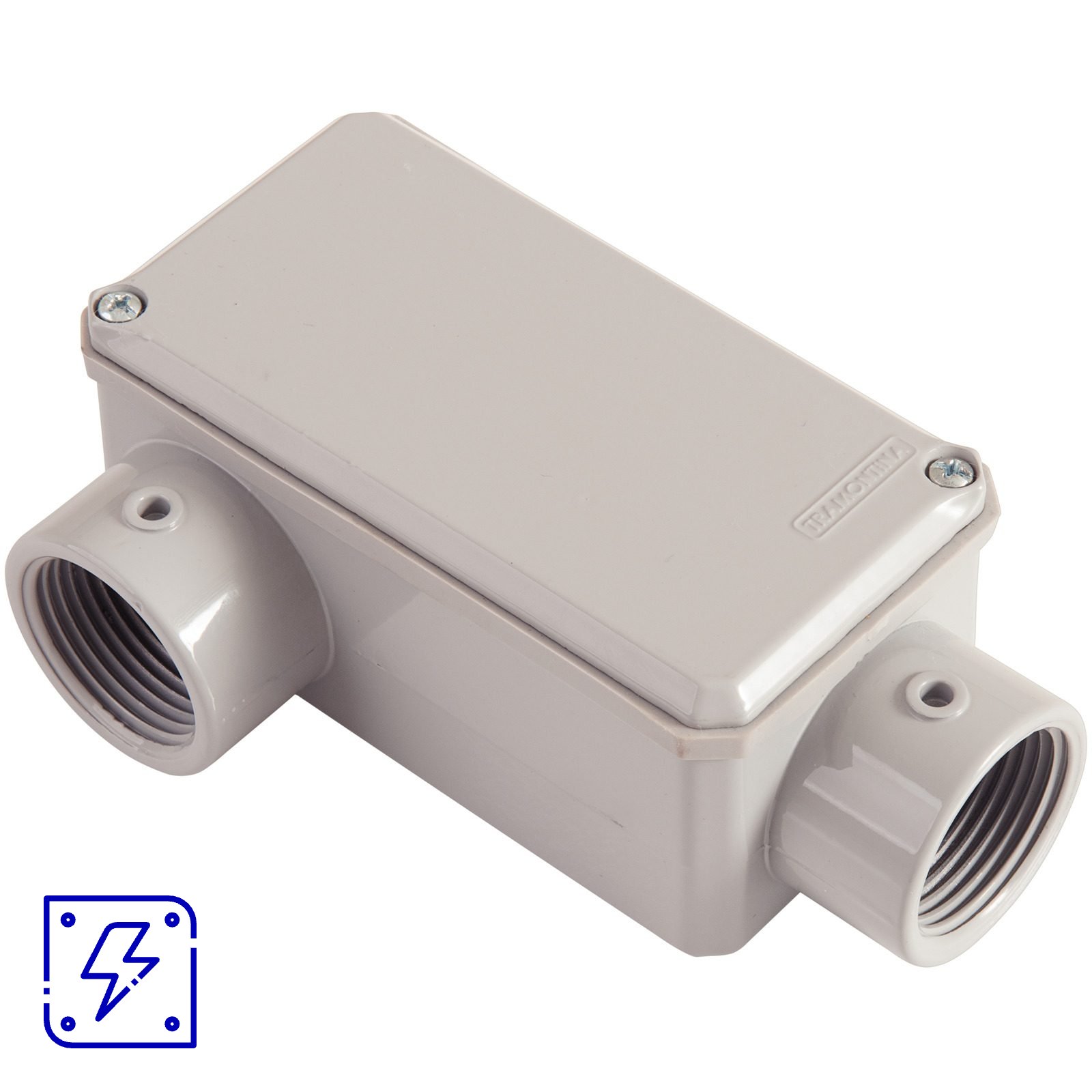 Condulete Fixo 1.1/4" Tipo LR Tramontina com Tampa com Rosca NPT e com Pintura Eletrostática a Pó 6 UNIDADES EMB.MINIMA