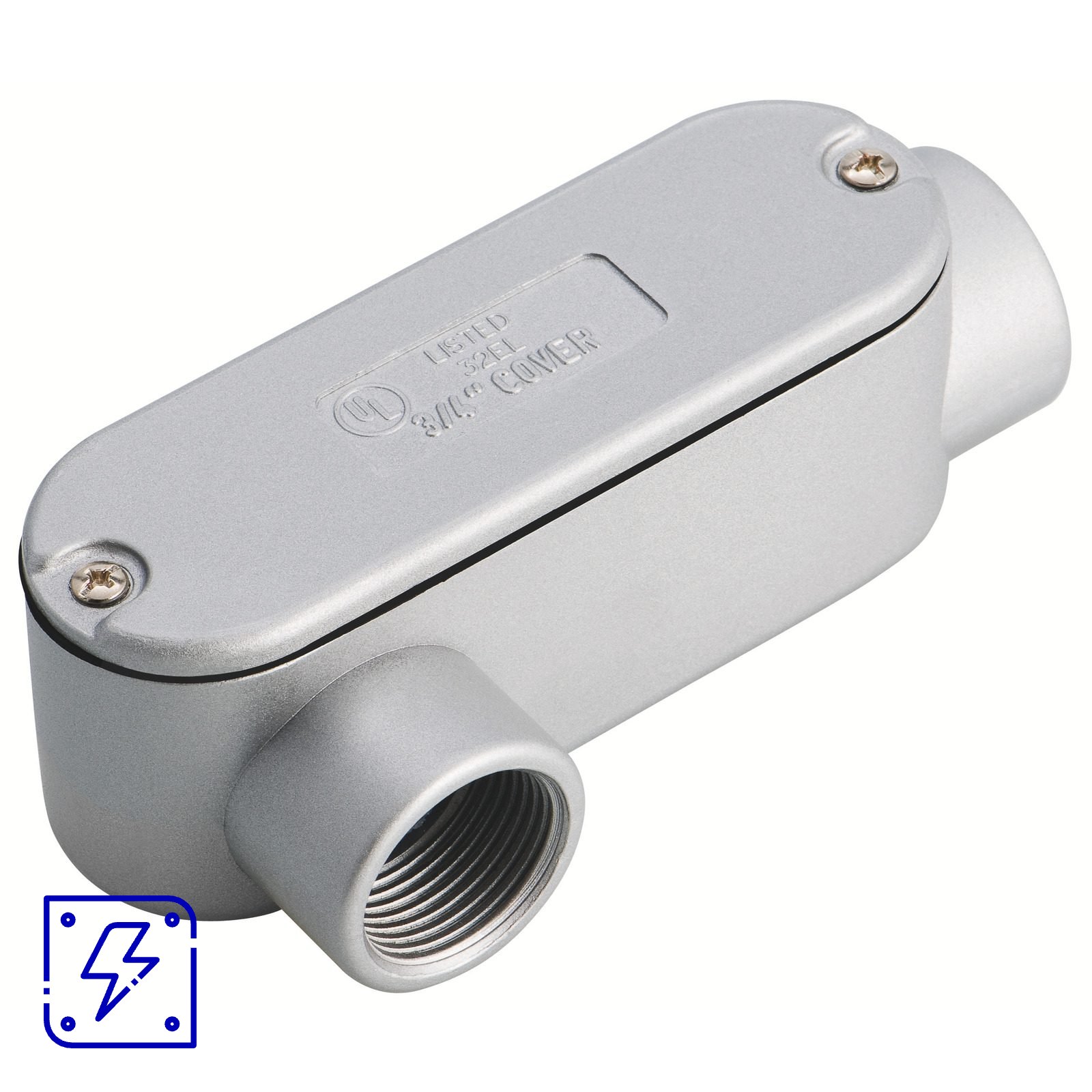 Condulete Fixo Ovalado 1.1/2" Tipo LR Tramontina com Tampa com Rosca e com Pintura Eletrostática a Pó 6 UNIDADES EMB.MINIMA