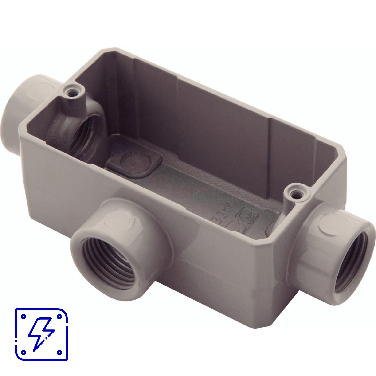 Condulete Fixo 1/2" Tipo T Tramontina sem Tampa com Rosca e com Pintura Eletrostática a Pó 12 UNIDADES EMB.MINIMA