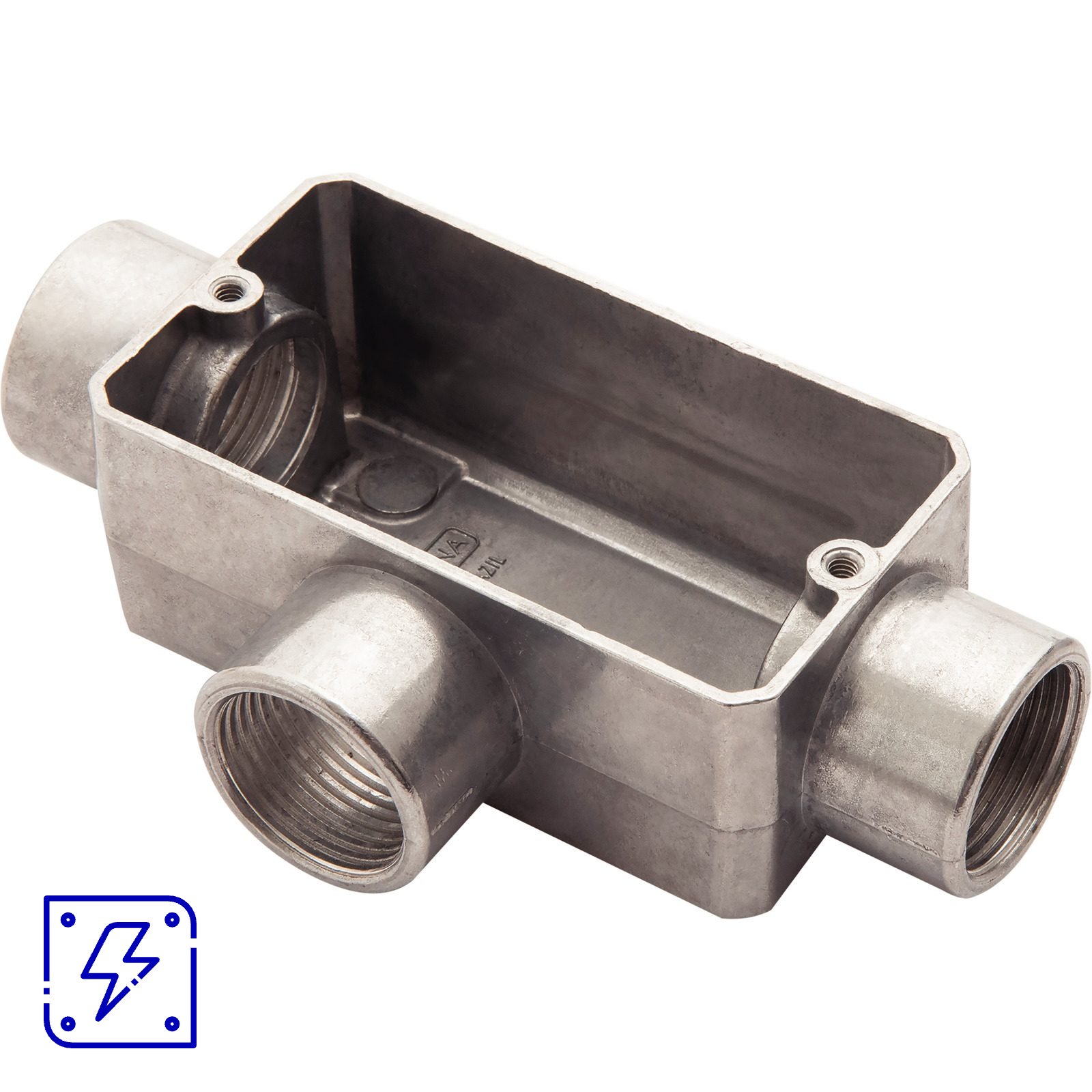 Condulete Fixo 3/4" Tipo T Tramontina sem Tampa com Rosca e com Pintura Eletrostática a Pó 12 UNIDADES EMB.MINIMA
