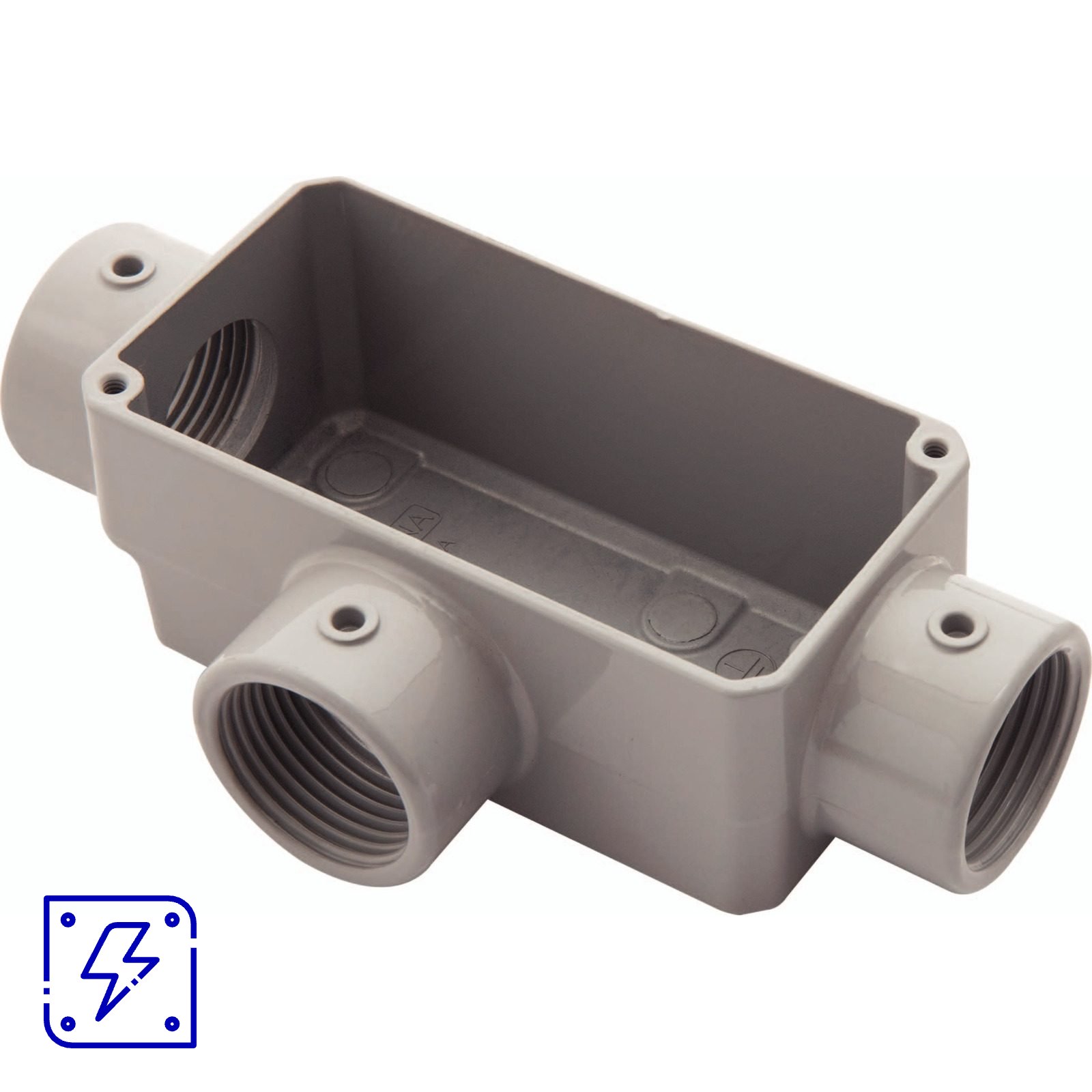 Condulete Fixo 1" Tipo T Tramontina sem Tampa com Rosca e com Pintura Eletrostática a Pó 12 UNIDADES EMB.MINIMA