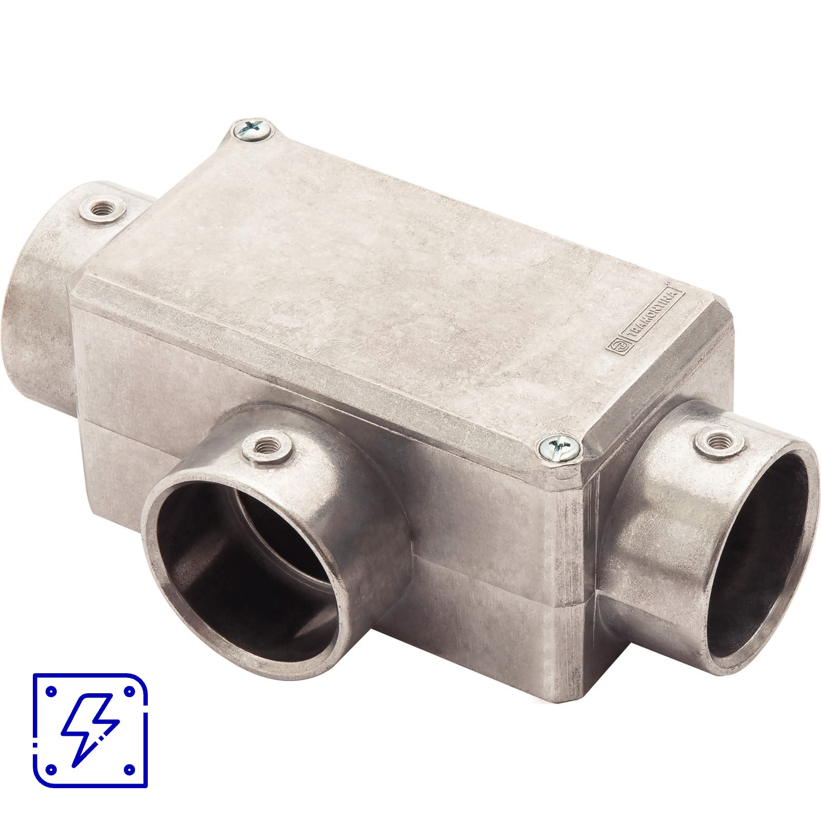 Condulete Tipo T 1.1/4" Fixo Tramontina com Tampa sem Rosca e sem Pintura 6 UNIDADES EMB.MINIMA