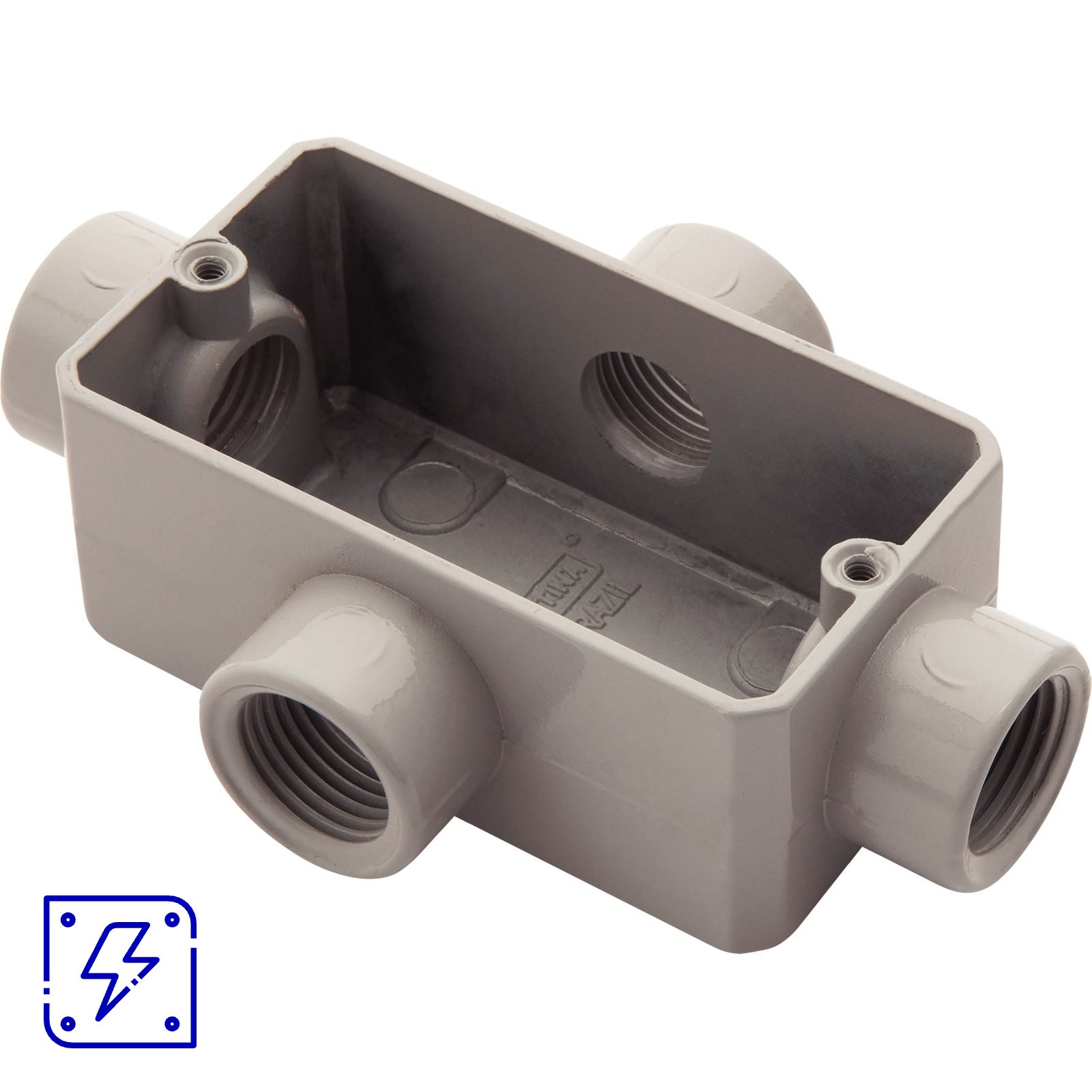 Condulete Fixo Tramontina Tipo X Rosca BSP 1/2" Com Tampa Com Pintura Cinza 12 UNIDADES EMB.MINIMA