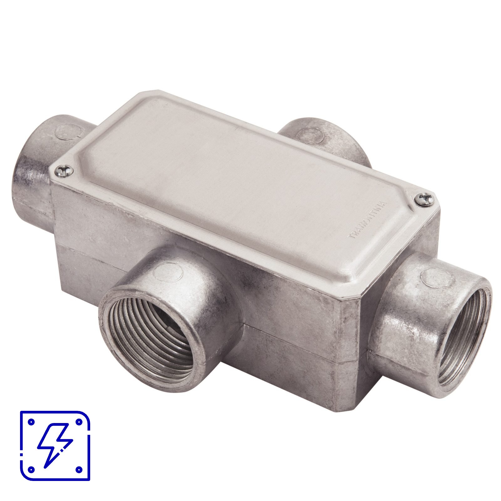 Condulete fixo 1" tipo "X" - com tampa / rosca BSP / sem pintura 6 UNIDADES EMB.MINIMA