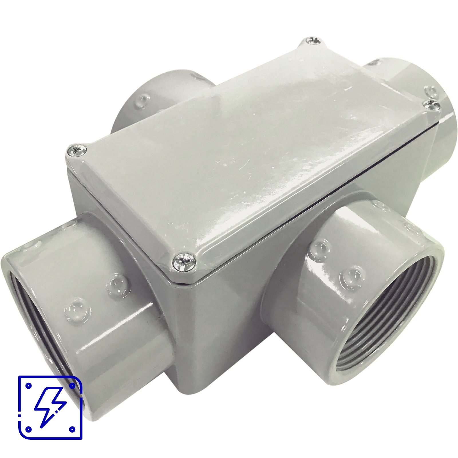Condulete Tipo X 3" Fixo Tramontina com Tampa com Rosca NPT e com Pintura Eletrostática a Pó 1 UNIDADES EMB.MINIMA