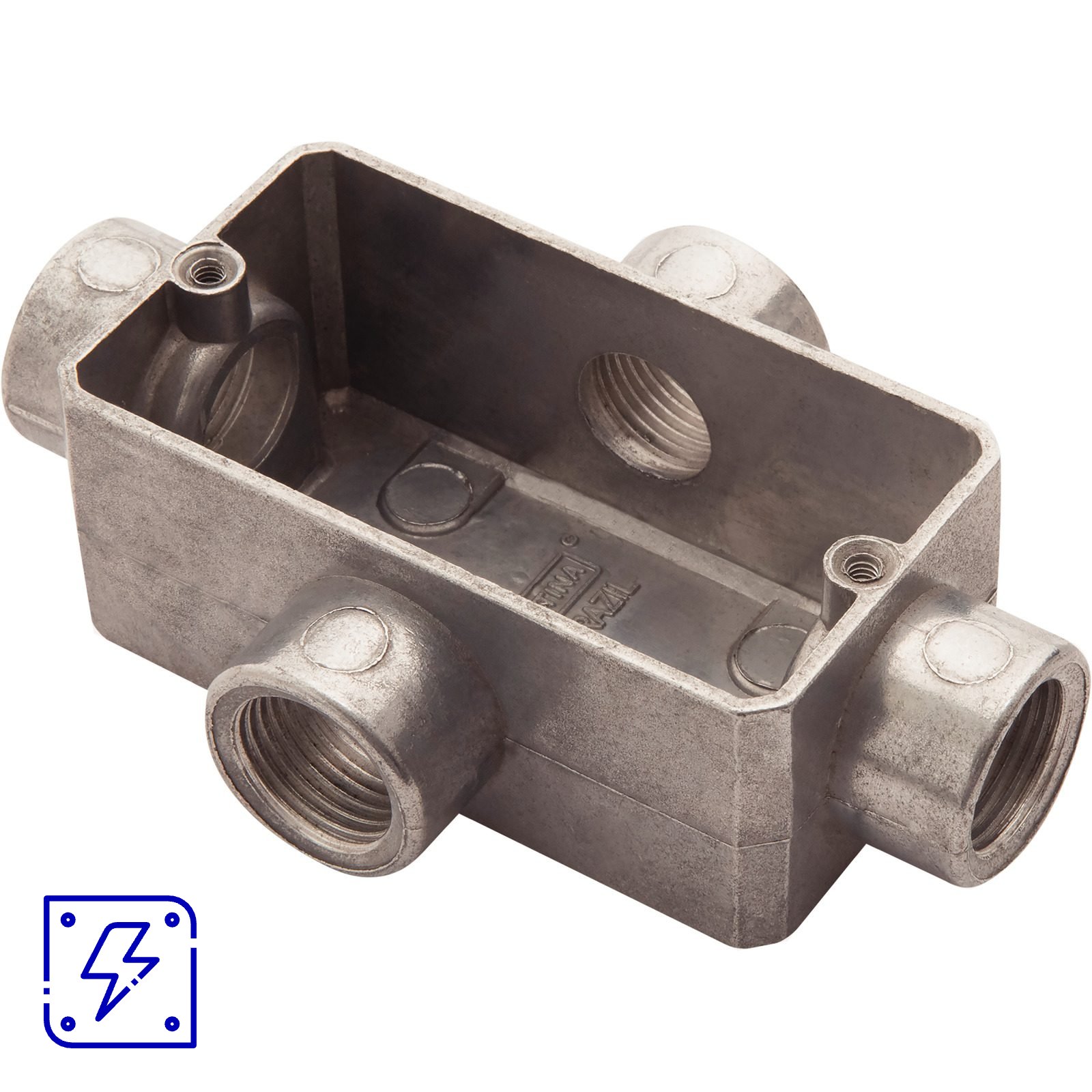Condulete Tipo X 1/2" Fixo Tramontina com Rosca BSP e sem Pintura 12 UNIDADES EMB.MINIMA
