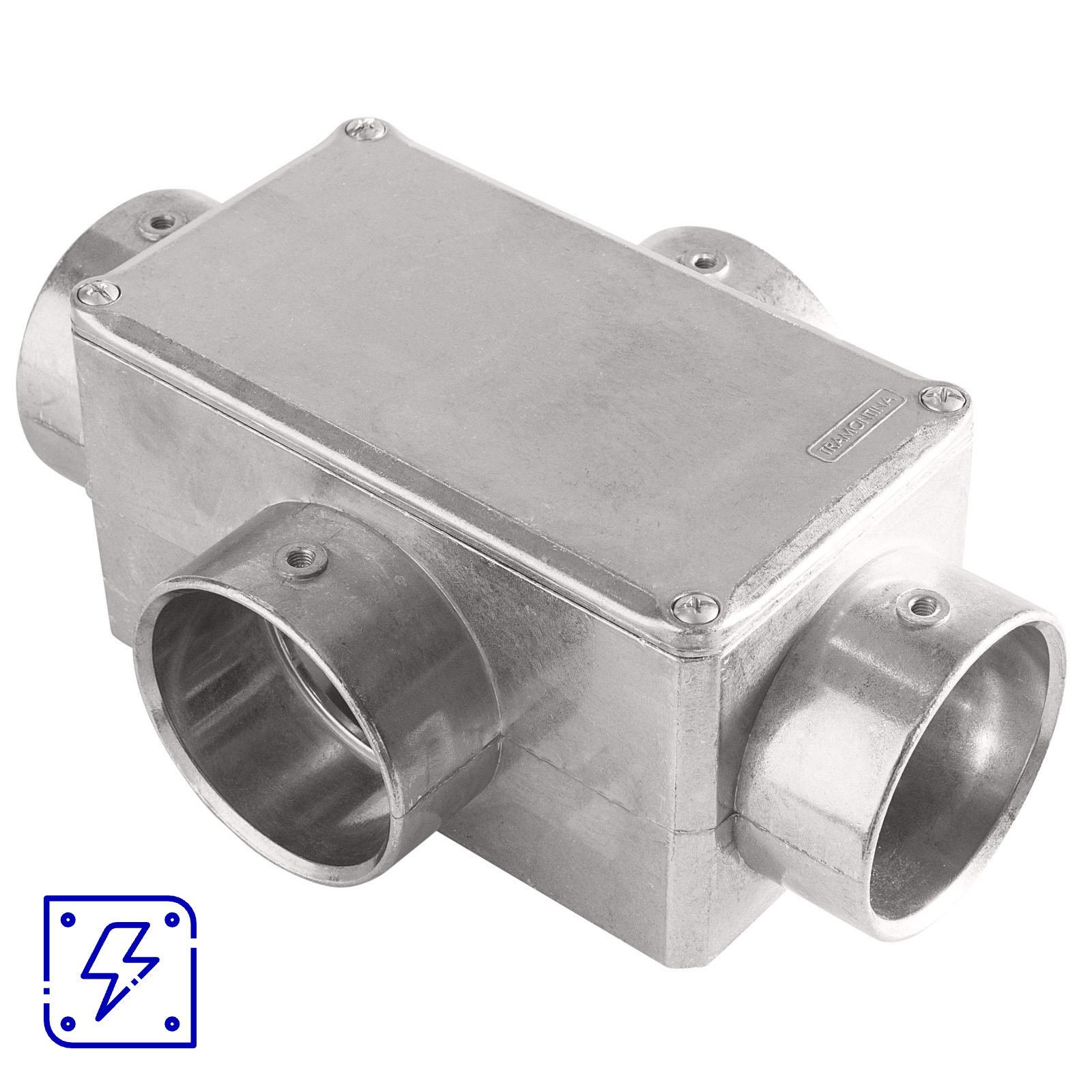 Condulete Tipo X 2" Fixo Tramontina com Tampa sem Rosca e sem Pintura 4 UNIDADES EMB.MINIMA