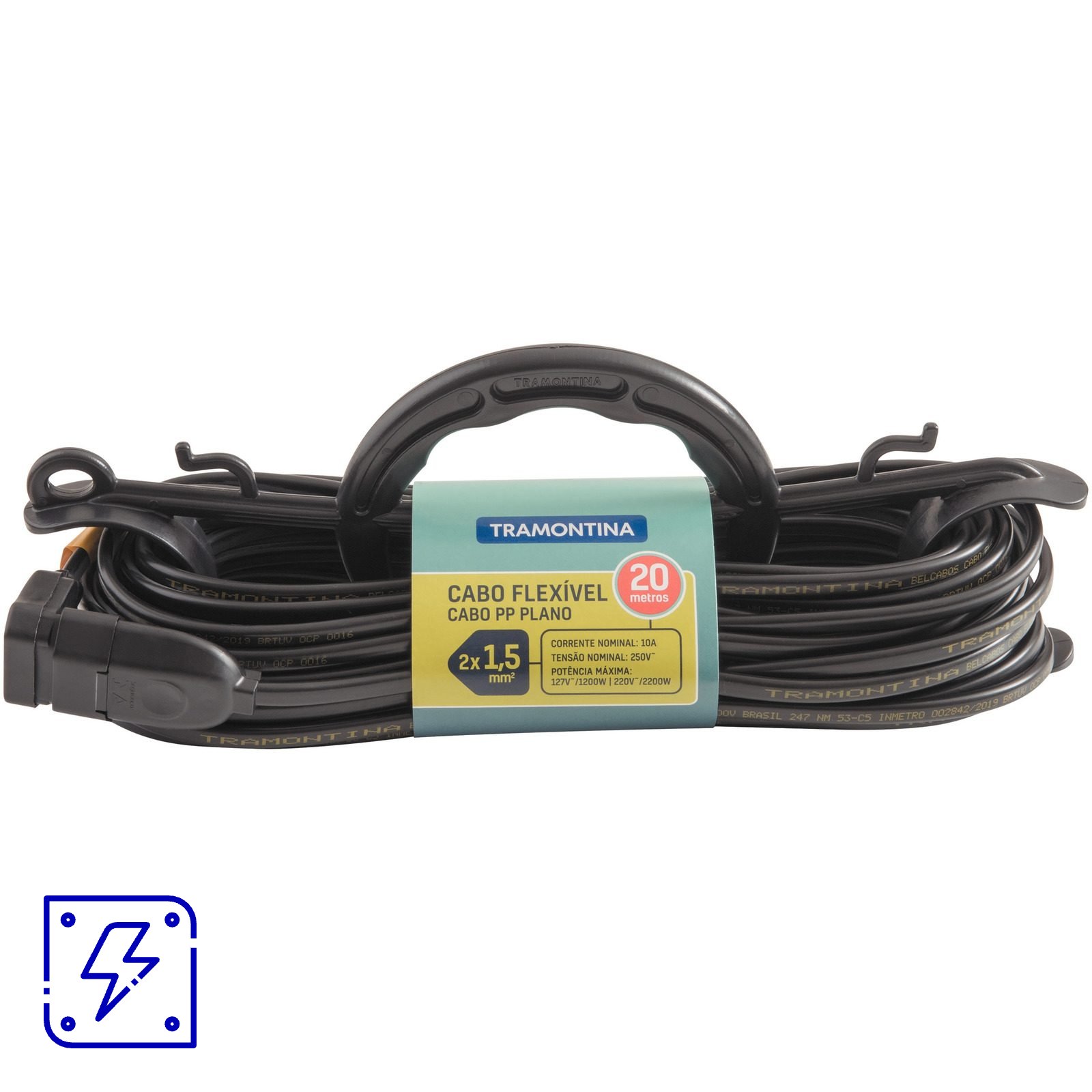 Extensão Cabide 1,5 mm² 10 A Tramontina 20 m 6 UNIDADES EMB.MINIMA