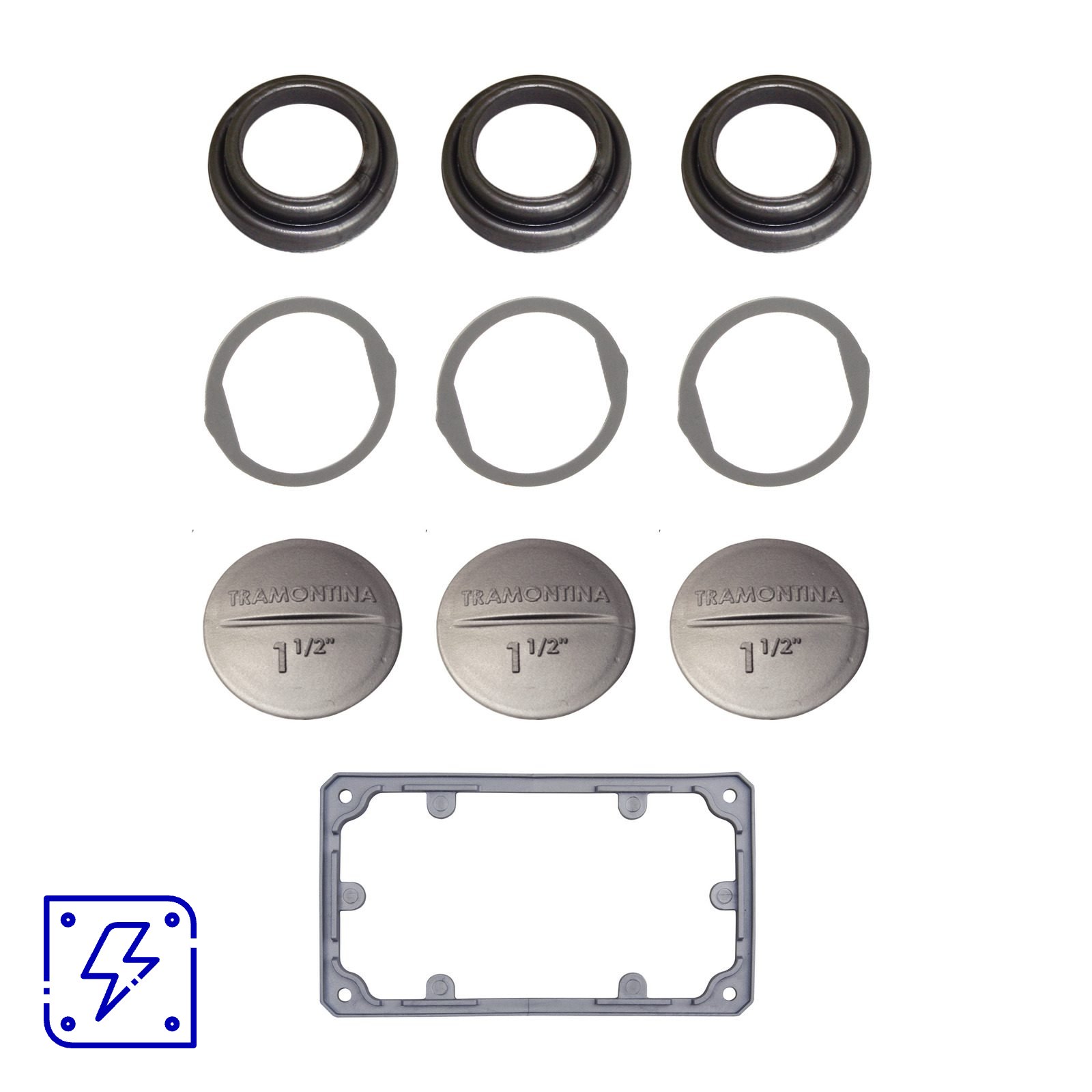 Kit de Vedação IP54 para Condulete Múltiplo 1" Tramontina 24 UNIDADES EMB.MINIMA