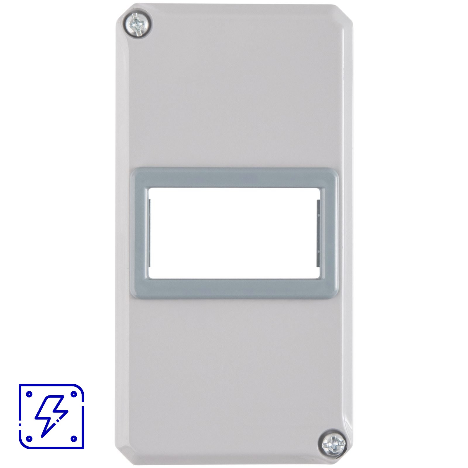 Tampa para Condulete 1" Tramontina com 1 Posto Horizontal para Sistema Modular e com Pintura Eletrostática a Pó 24 UNIDADES EMB.MINIMA