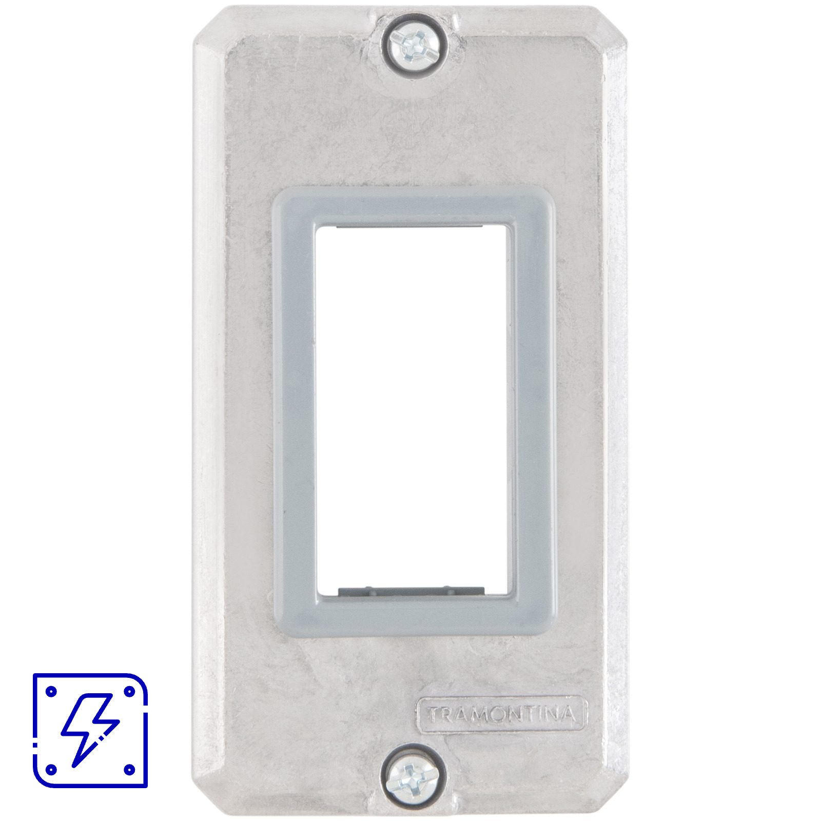 Tampa para Condulete 1/2" e 3/4" Tramontina com 1 Posto Tomada Vertical para Sistema Modular 24 UNIDADES EMB.MINIMA