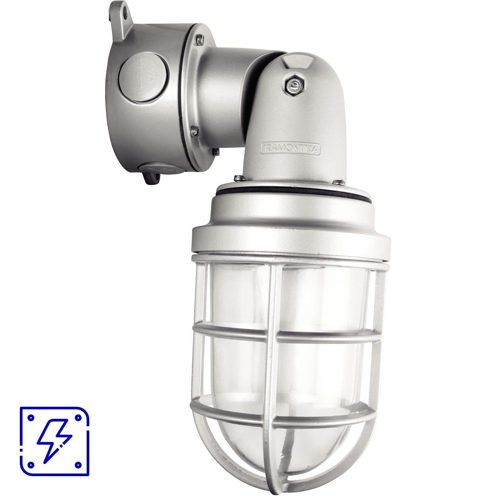 Arandela Articular Blindada 300 W Tramontina em Alumínio com Soquete E-40 6 UNIDADES EMB.MINIMA