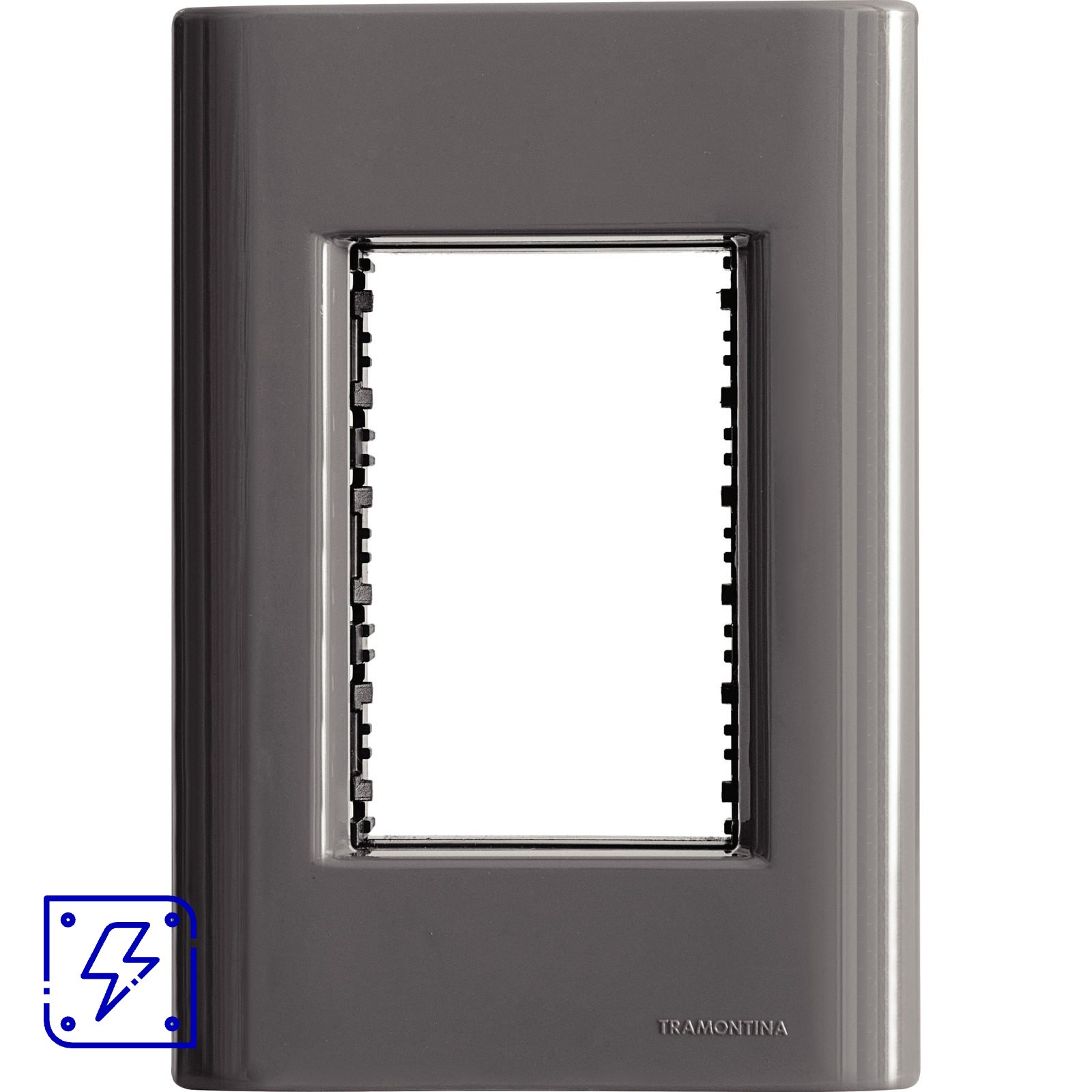 Placa 3 Postos 4x2 Tramontina Giz Titânio com Suporte 20 UNIDADES EMB.MINIMA