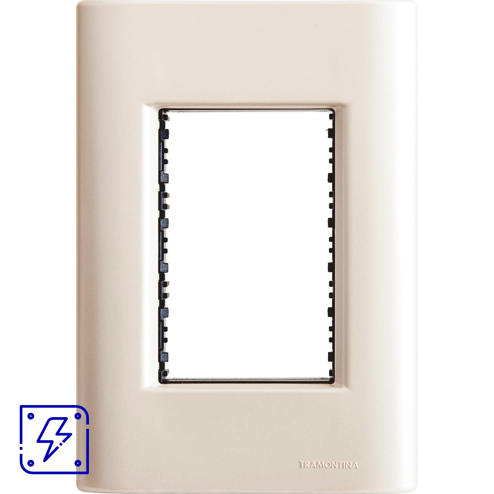 Placa 3 Postos 4x2 Tramontina Giz Pérola com Suporte 20 UNIDADES EMB.MINIMA
