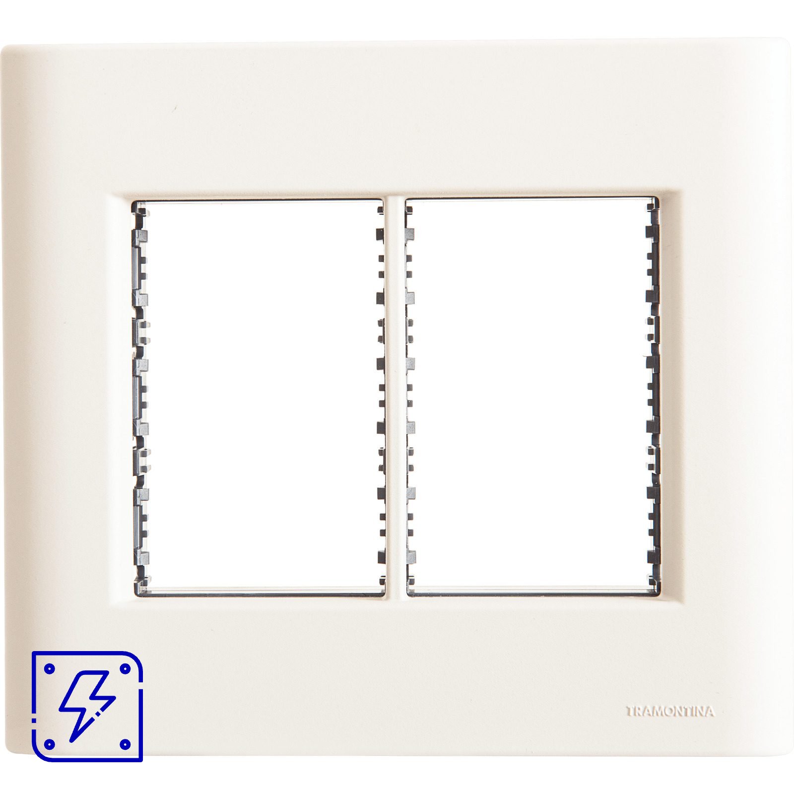 Placa 6 Postos 4x4 Tramontina Giz Branca Soft Touch com Suporte 20 UNIDADES EMB.MINIMA