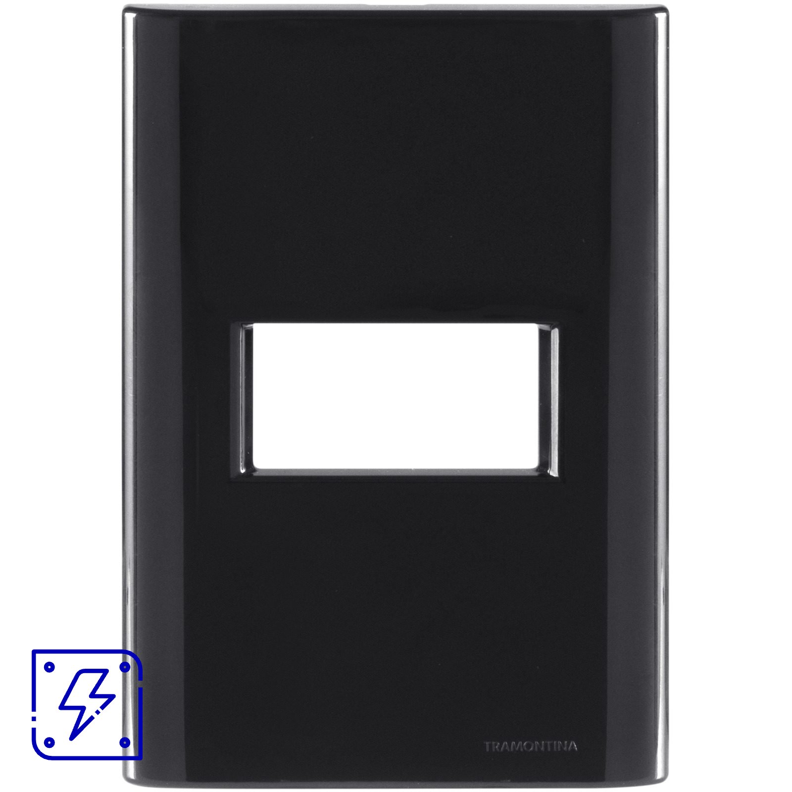 Placa 1 Posto Horizontal Tramontina Giz com Suporte Grafite 20 UNIDADES EMB.MINIMA