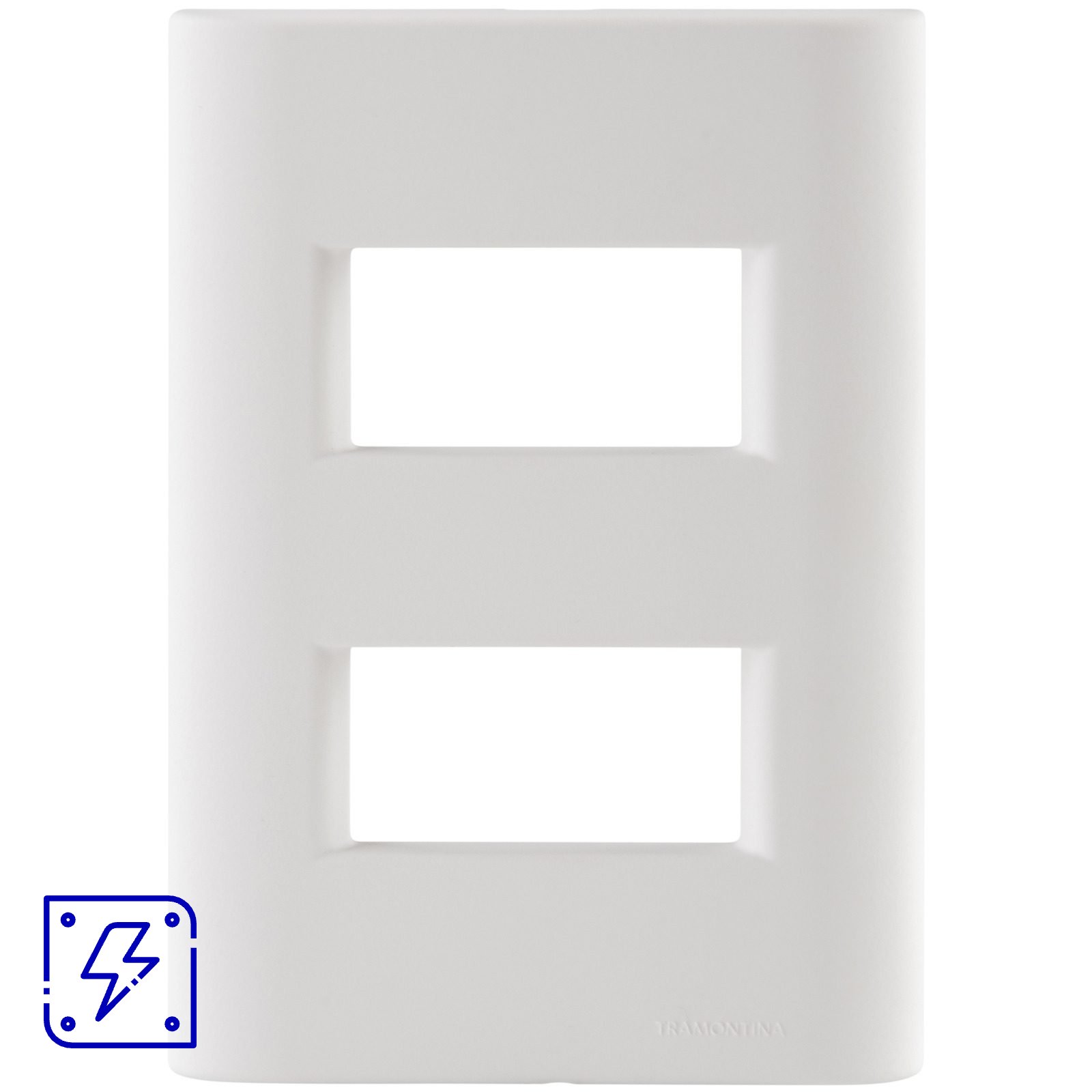 Placa 2 Postos Afastados Tramontina Giz com Suporte Branco Soft Touch 20 UNIDADES EMB.MINIMA