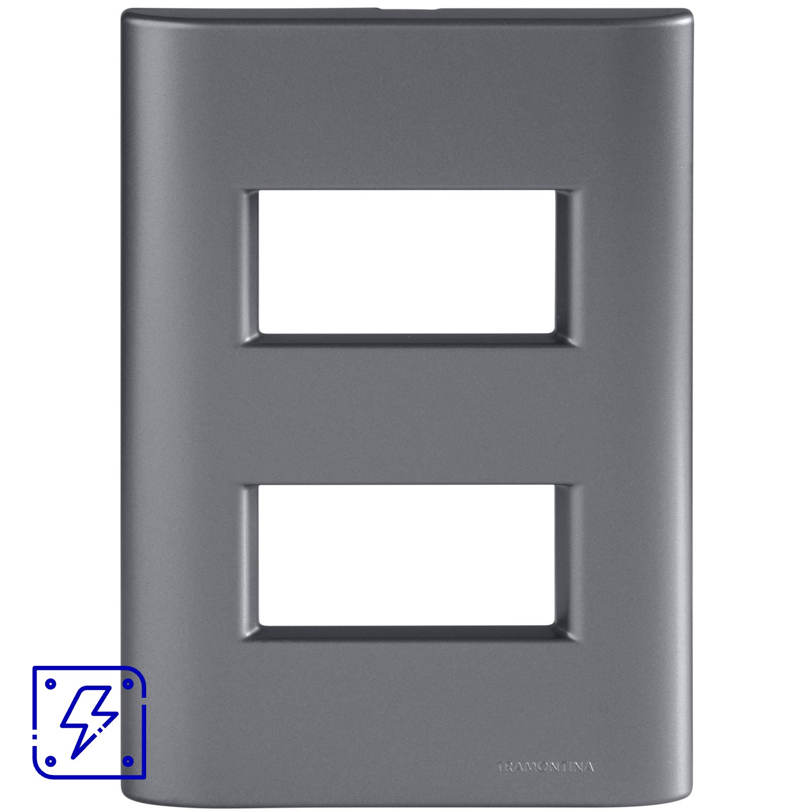 Placa 2 Postos Afastados Tramontina Giz com Suporte Onix Metalizado 20 UNIDADES EMB.MINIMA