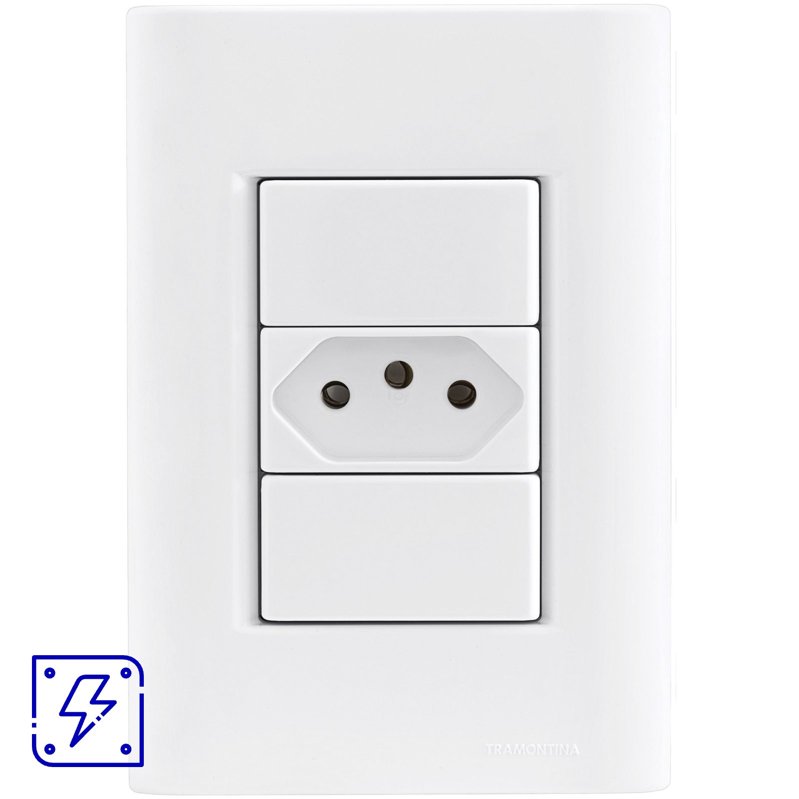 Conjunto 4x2 com 1 Tomada 2P+T 20 A 250 V Tramontina Giz Branco 10 UNIDADES EMB.MINIMA