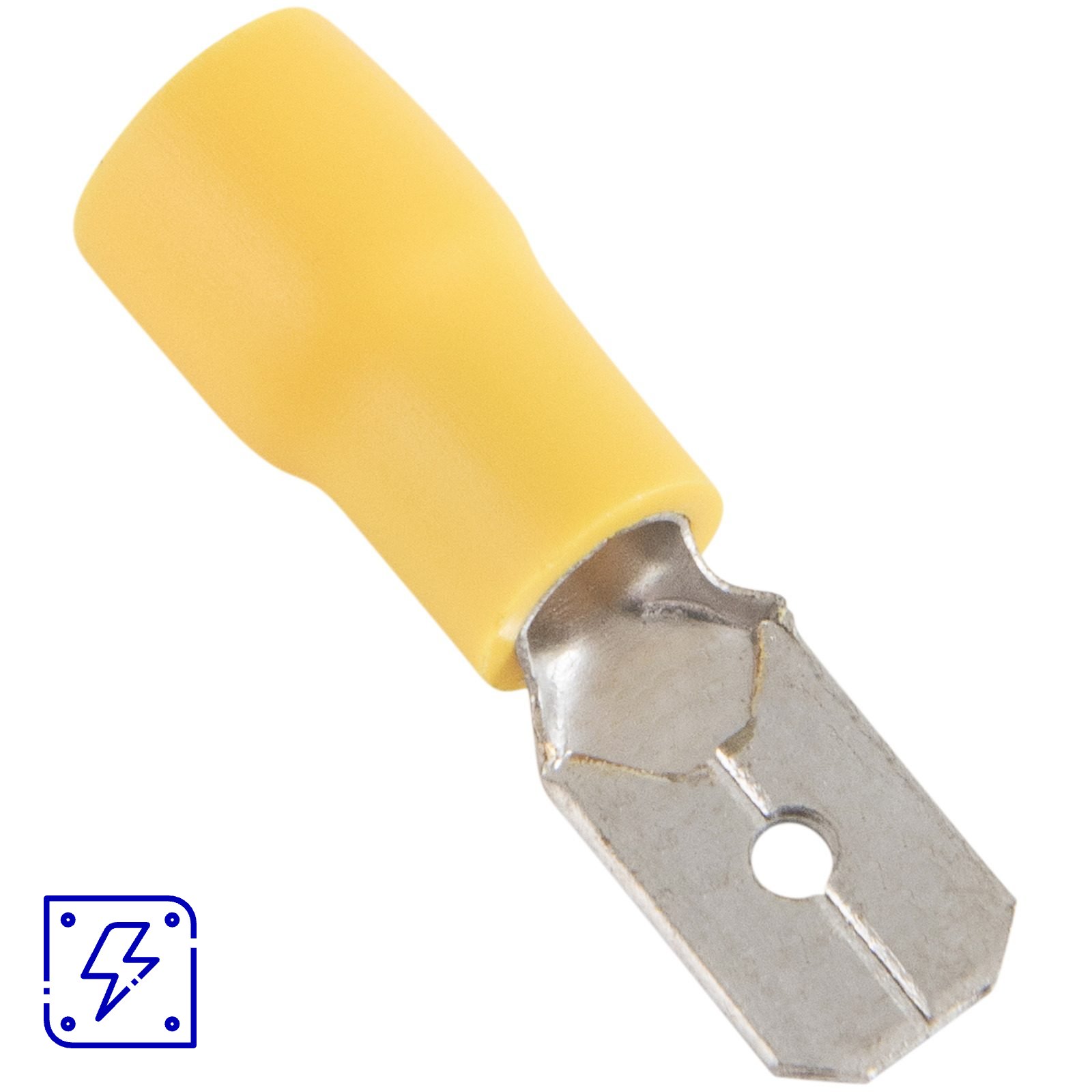 Terminais de Conexão Fast Macho Tramontina em cobre estanhado e nylon 6 mm² x 0,8 x 6,35 mm Amarelo 50 Peças 24 UNIDADES EMB.MINIMA