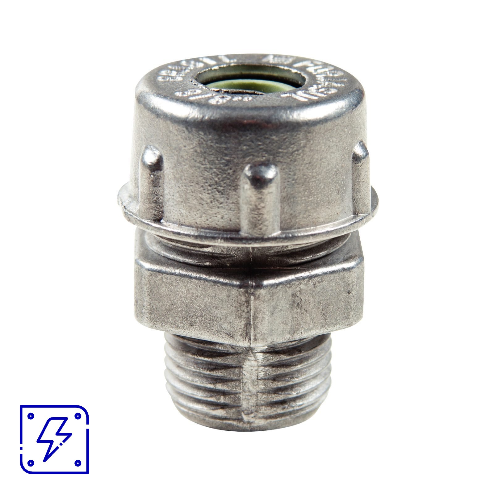 Conector prensa-cabo 3/8" em alumínio - bucha na cor cinza 50 UNIDADES EMB.MINIMA