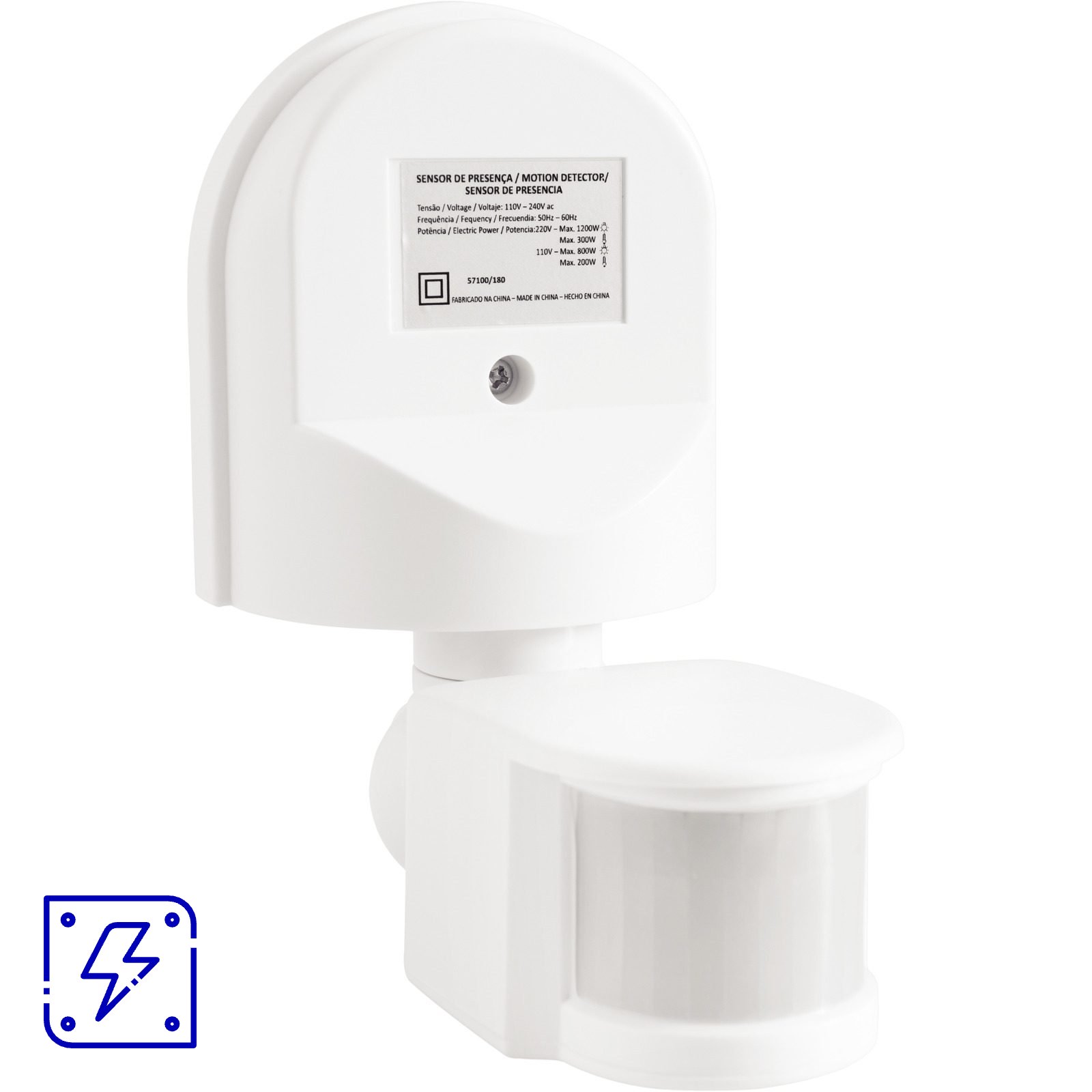 Sensor de Presença 360° Articulado para Área Semi Aberta Tramontina Bivolt com Fotocélula Branco 10 UNIDADES EMB.MINIMA
