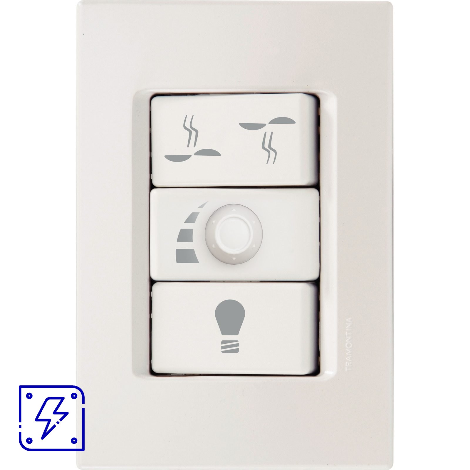 Conjunto 4x2 com Variador de Ventilador 220 V Tramontina IzyFlat Branco 1 UNIDADES EMB.MINIMA
