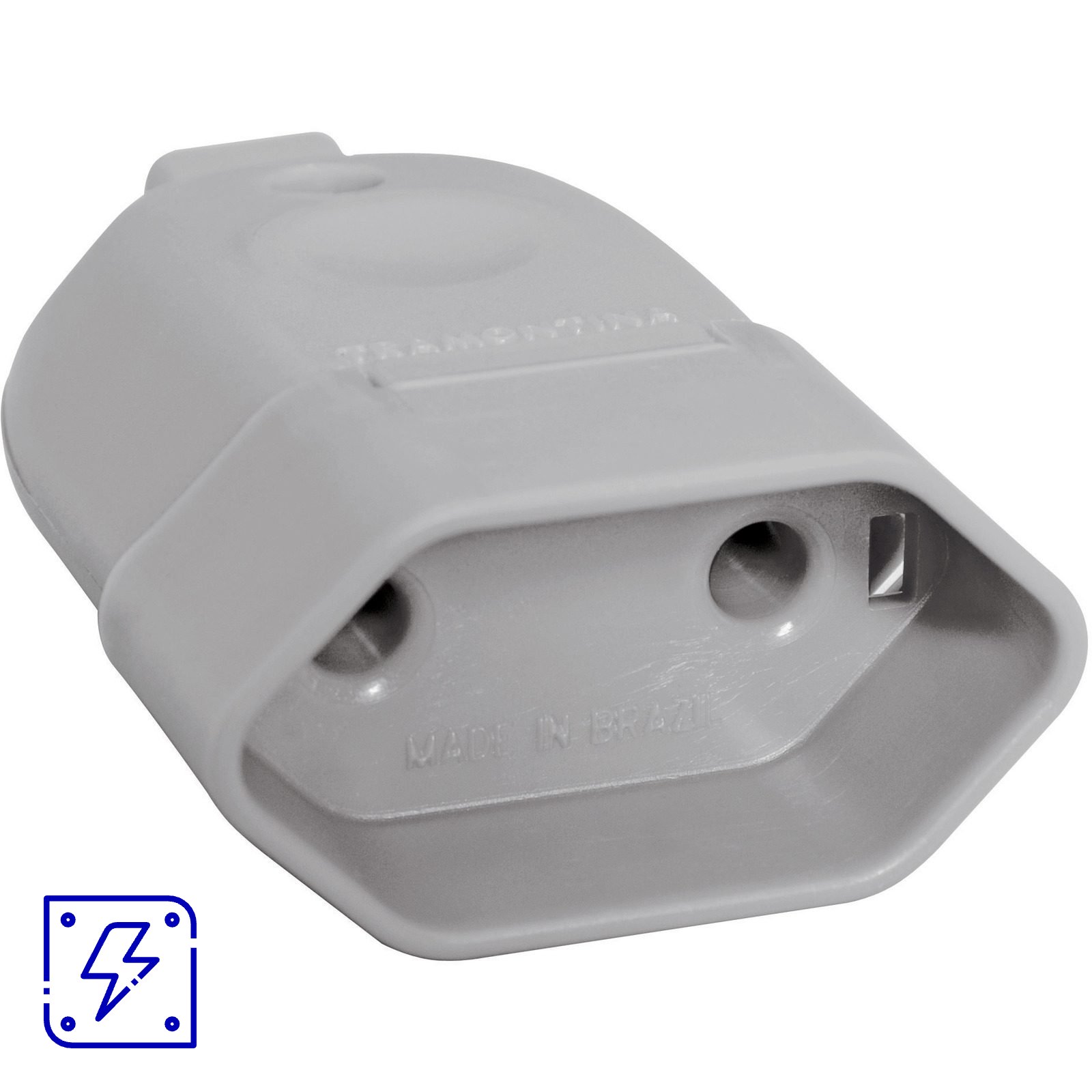 Plugue Fêmea 2P 10 A 250 V Tramontina Cinza 750 UNIDADES EMB.MINIMA