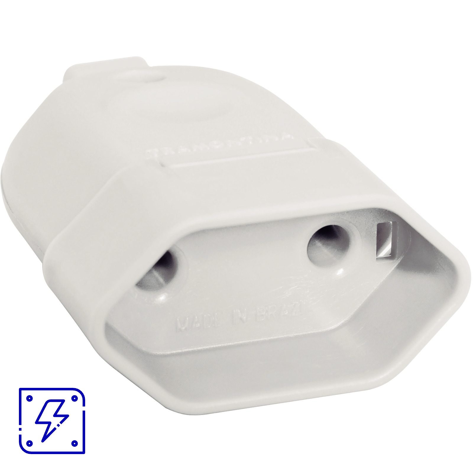 Plugue Fêmea 2P 10 A 250 V Tramontina Branco 750 UNIDADES EMB.MINIMA