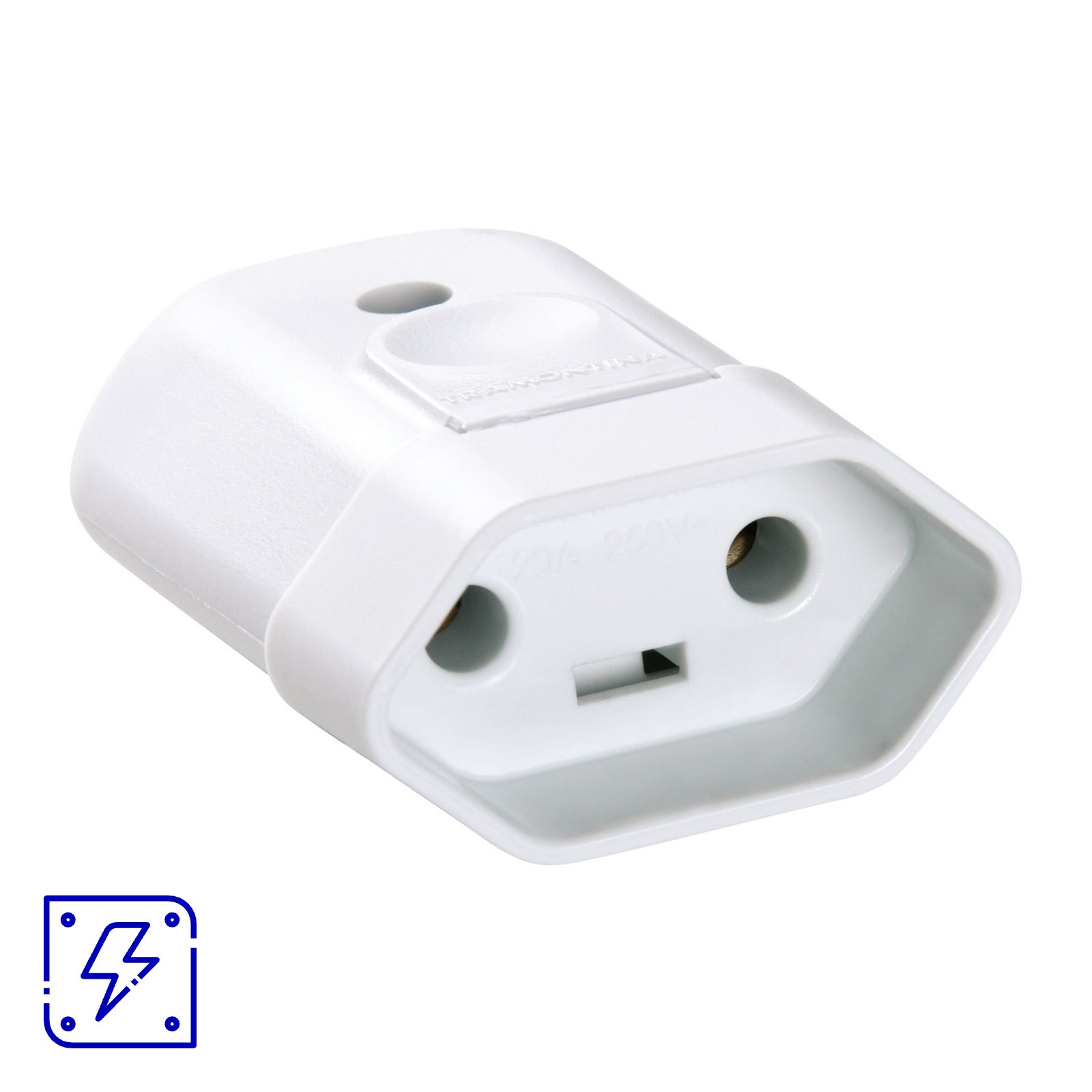 Plugue Fêmea 2P 20 A 250 V Tramontina Branco 50 UNIDADES EMB.MINIMA