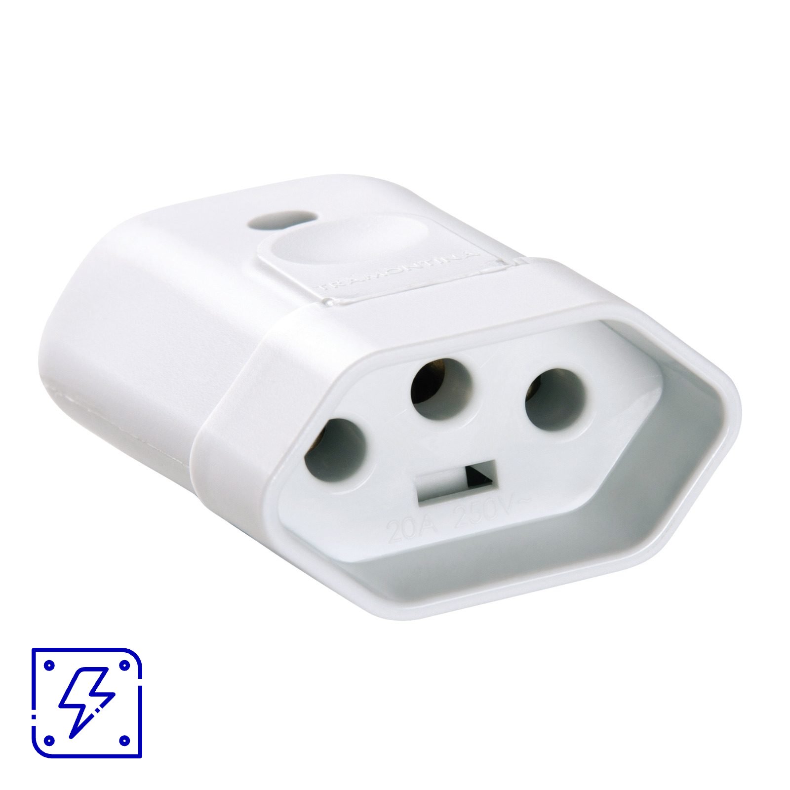 Plugue Fêmea 2P+T 250 V 10 A Tramontina Branco 50 UNIDADES EMB.MINIMA