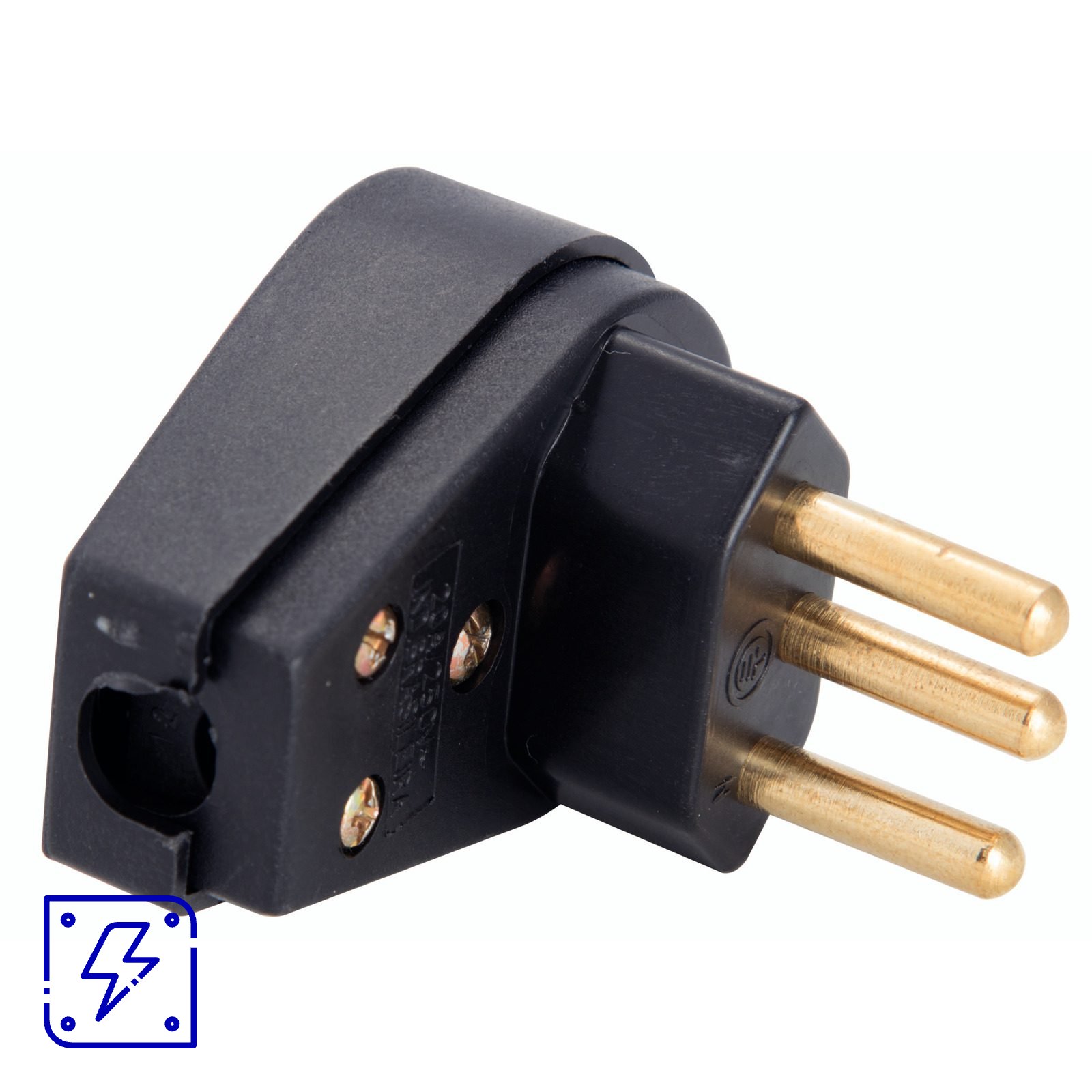 Plugue Angular 2P+T 10 A 250 V Tramontina Preto 50 UNIDADES EMB.MINIMA