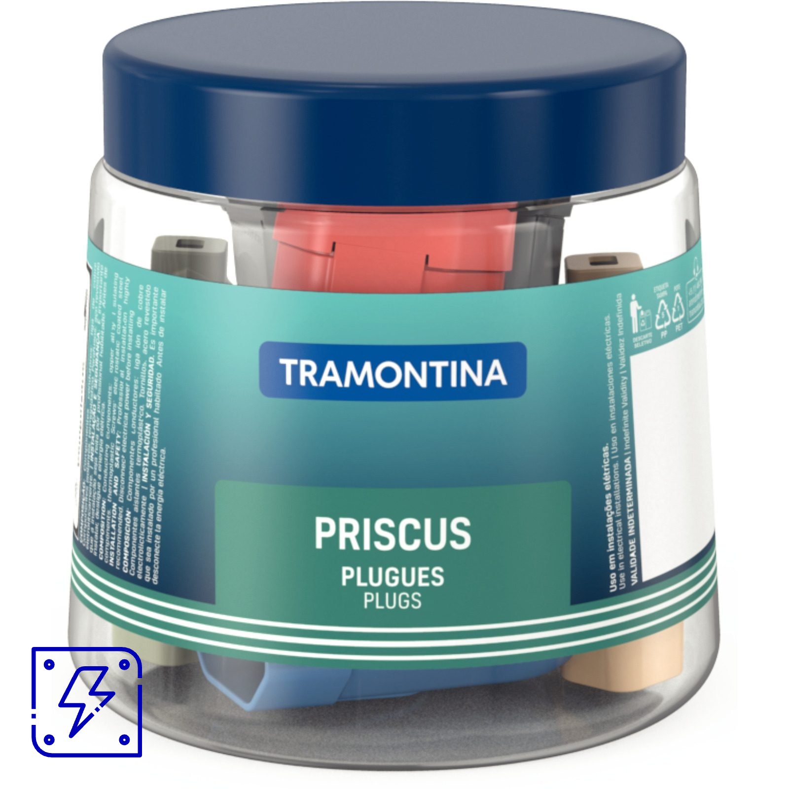 Plugue Fêmea 2P 10 A 250 V Tramontina 6 Cores Pote com 24 Unidades 48 UNIDADES EMB.MINIMA