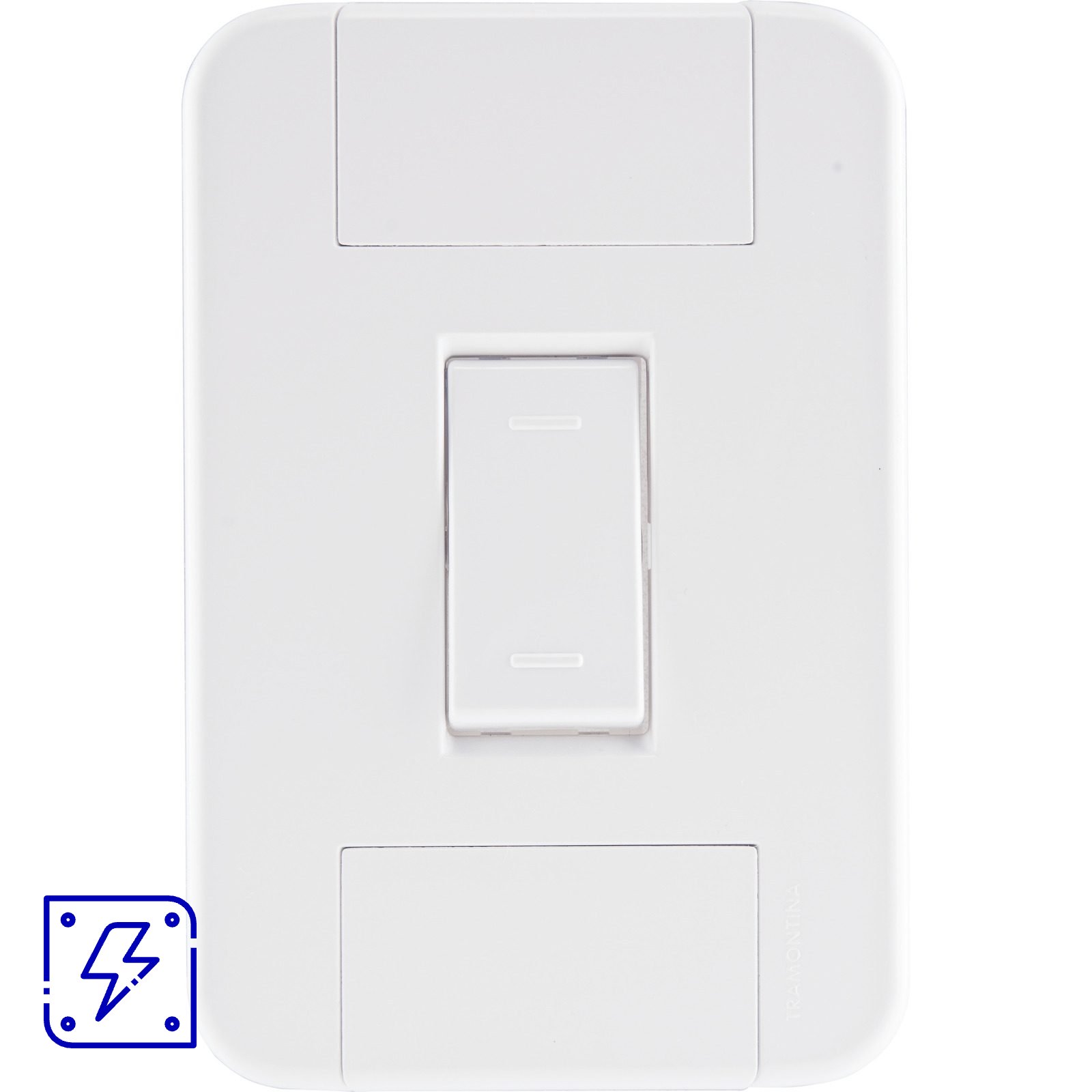 Conjunto 4x2 com 1 Interruptor Paralelo 10 A 250 V Tramontina Tablet Branco 10 UNIDADES EMB.MINIMA