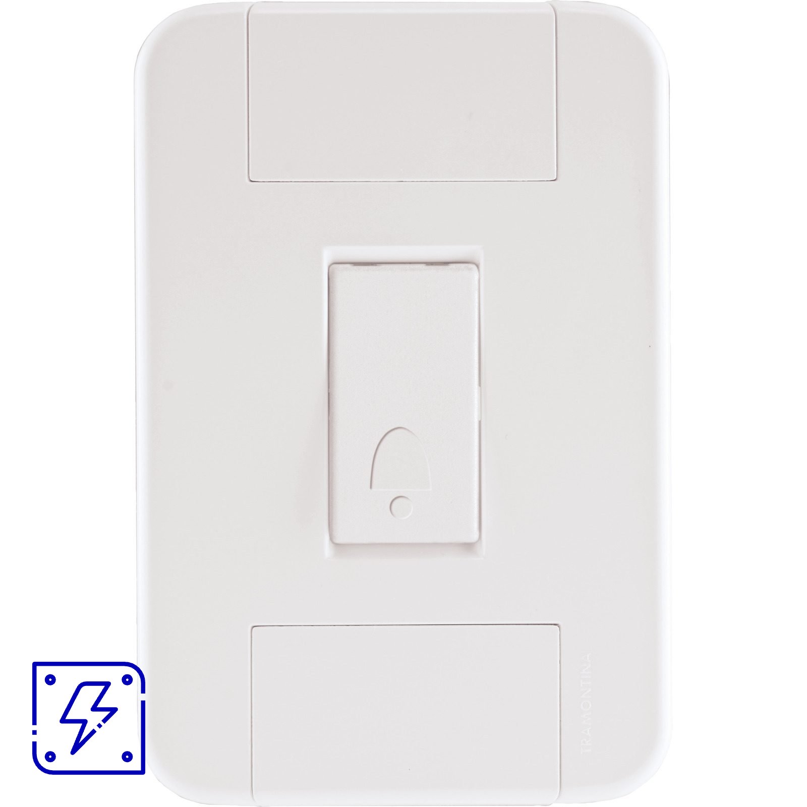 Conjunto 4x2 com 1 Pulsador Campainha 10 A 250 V Tramontina Tablet Branco 10 UNIDADES EMB.MINIMA