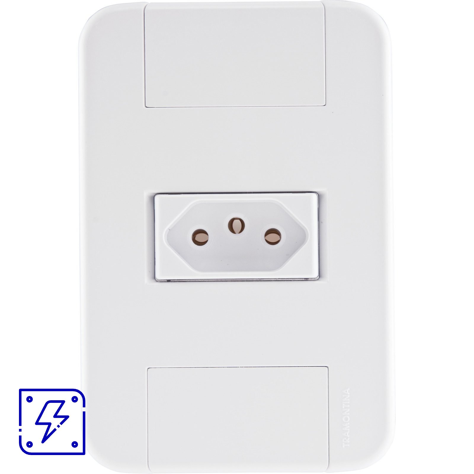 Conjunto 4x2 com 1 Tomada 2P+T 10 A 250 V Tramontina Tablet Branco 10 UNIDADES EMB.MINIMA