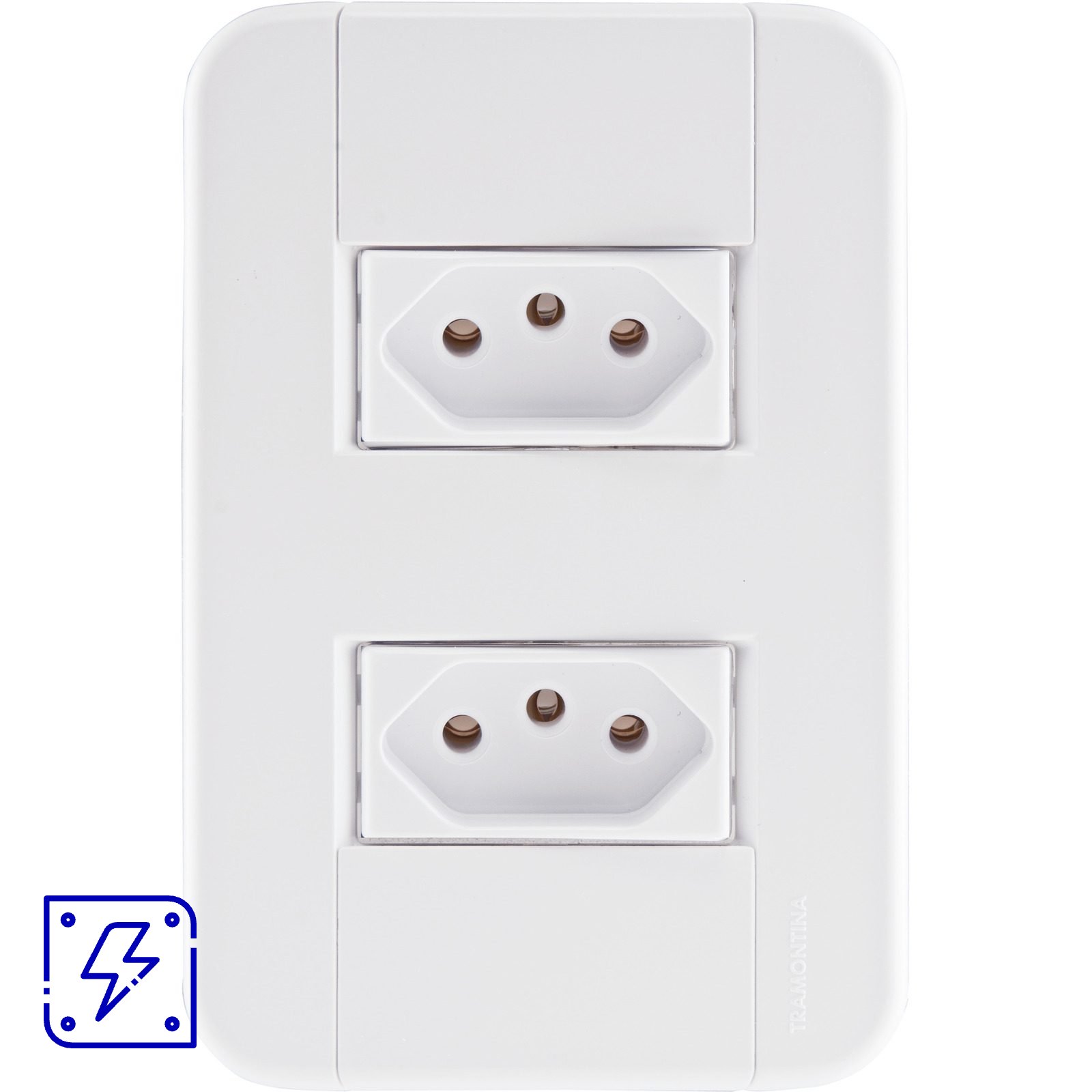 Conjunto 4x2 com 2 Tomadas 2P+T 20 A 250 V Tramontina Tablet Branco 10 UNIDADES EMB.MINIMA