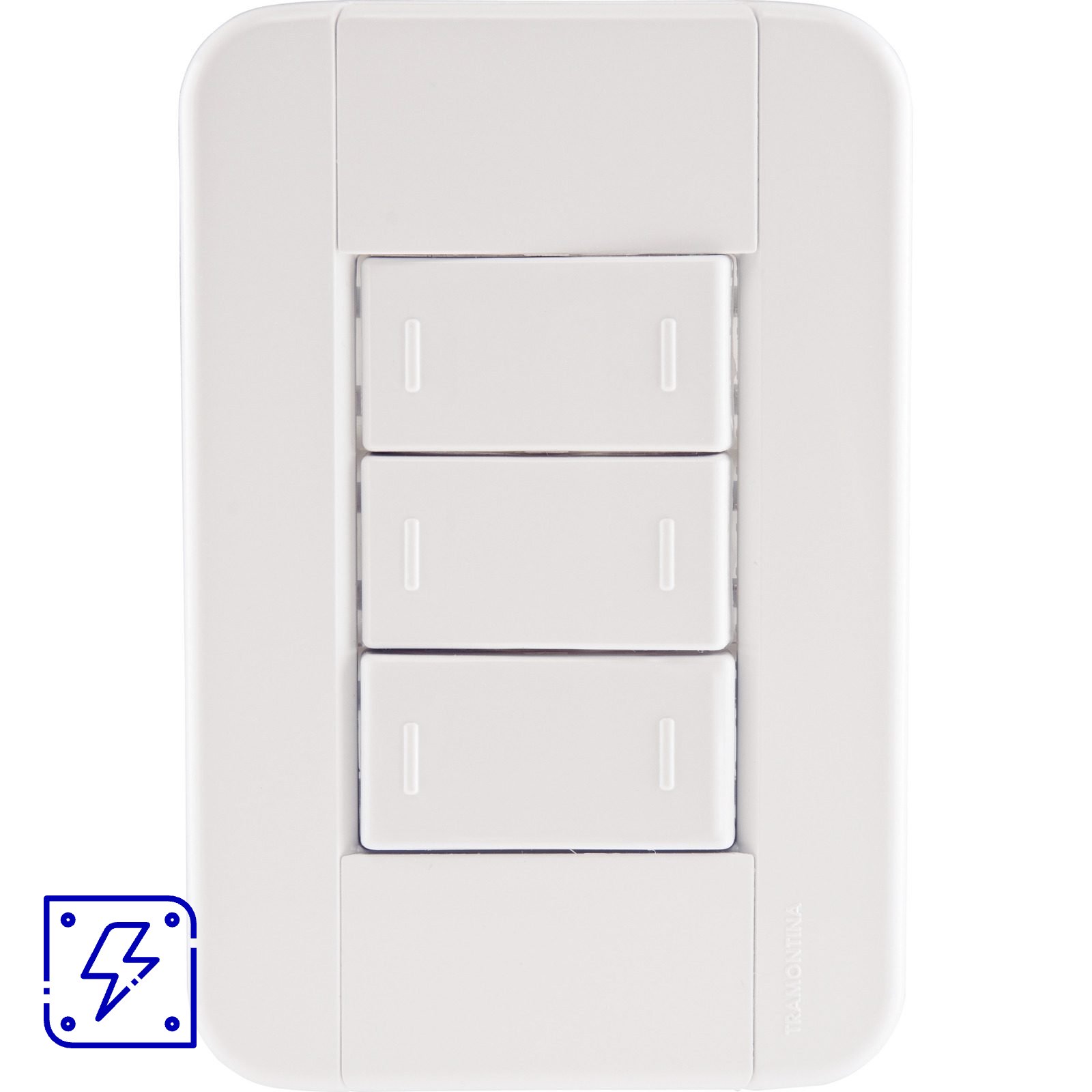 Conjunto 4x2 com 3 Interruptores Paralelos 10 A 250 V Tramontina Tablet Branco 10 UNIDADES EMB.MINIMA
