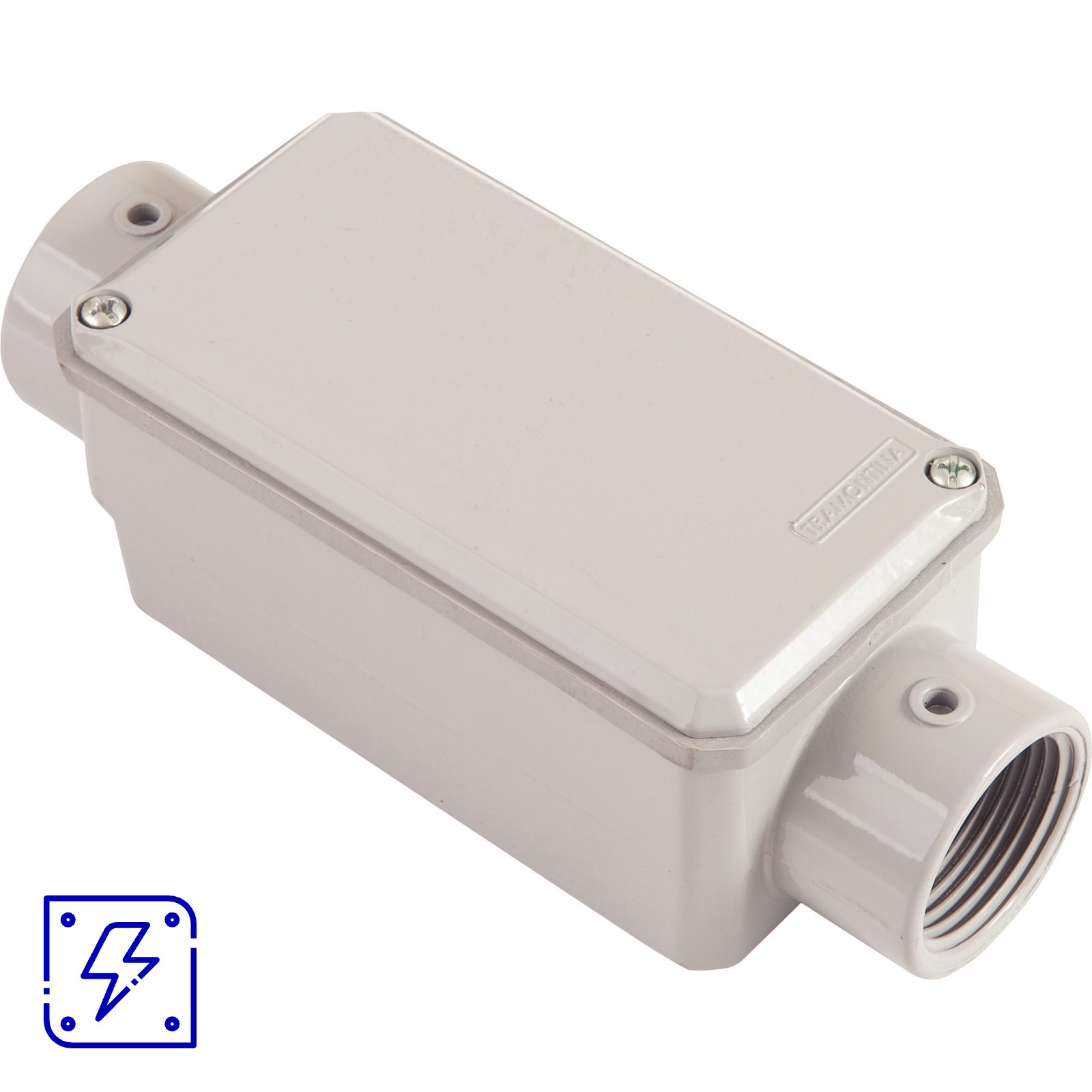 Condulete Fixo 1.1/4" Tipo C Tramontina com Rosca NPT com Tampa e com Pintura Eletrostática 6 UNIDADES EMB.MINIMA