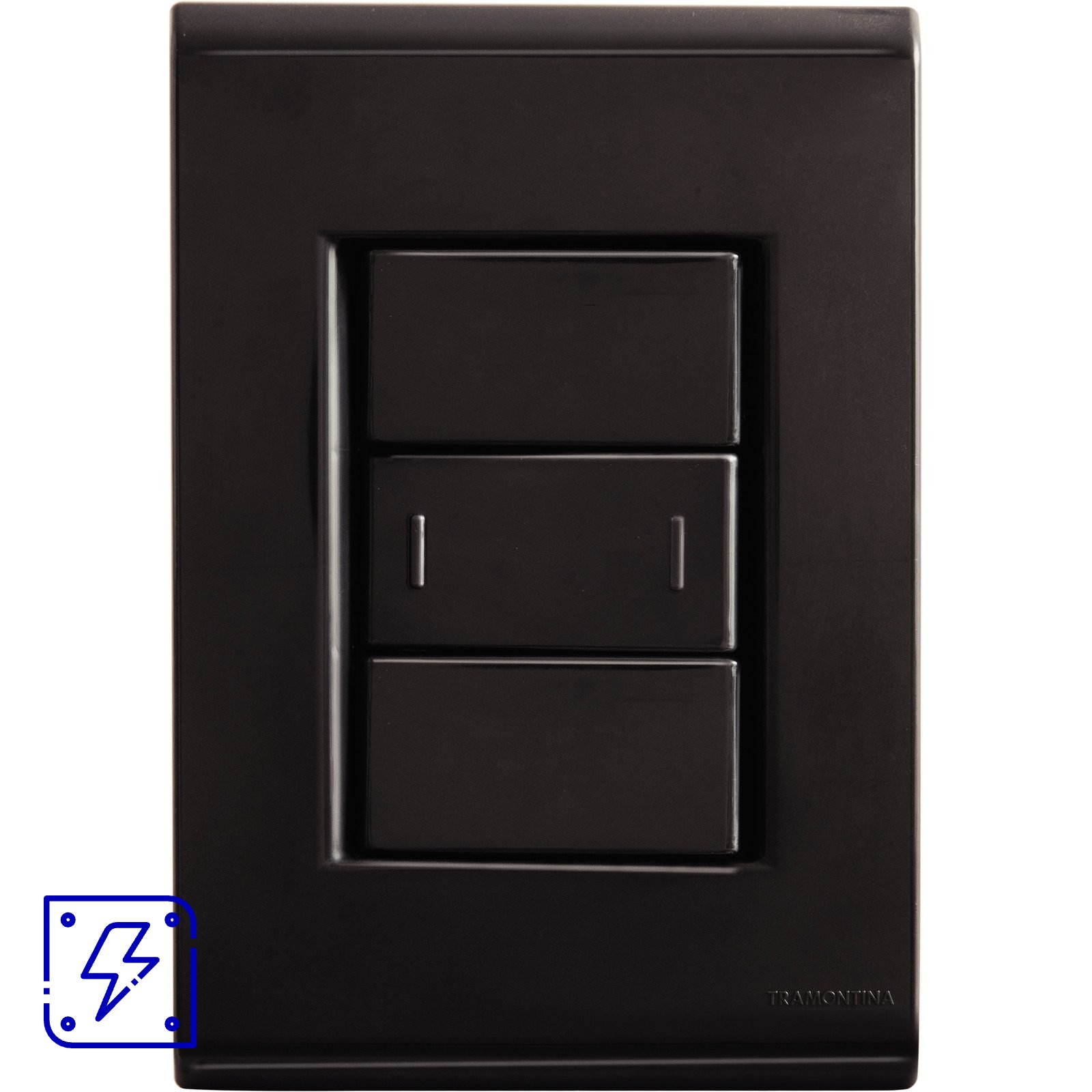Conjunto 4x2 com 1 Interruptor Paralelo 10 A 250 V Tramontina Liz Grafite 10 UNIDADES EMB.MINIMA