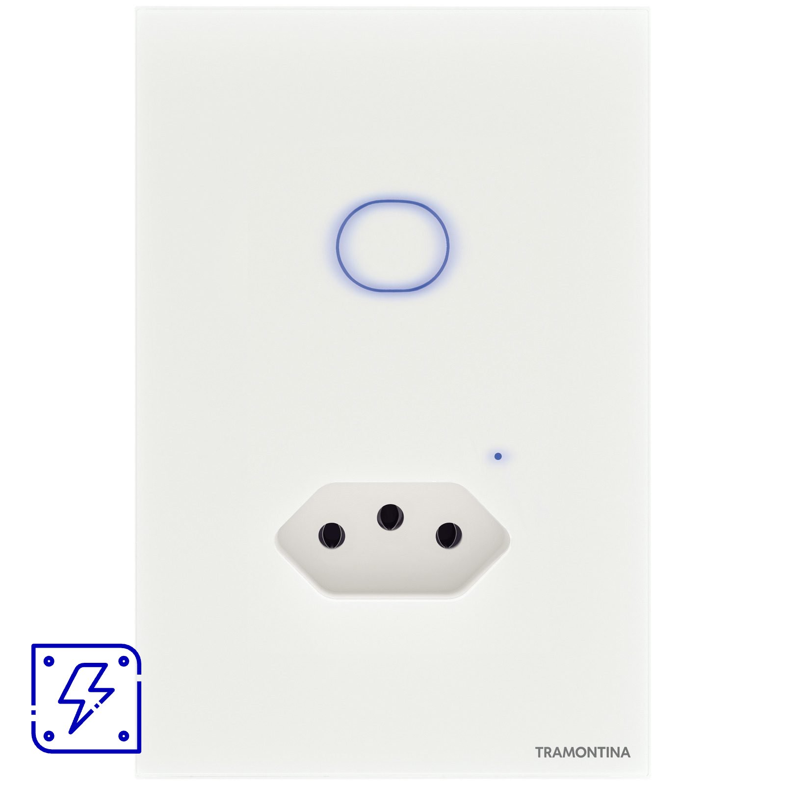 Interruptor Onne Smart Tramontina Branco com 1 Tecla e 1 Tomada 2P+T 10 A 250 V 1 UNIDADES EMB.MINIMA