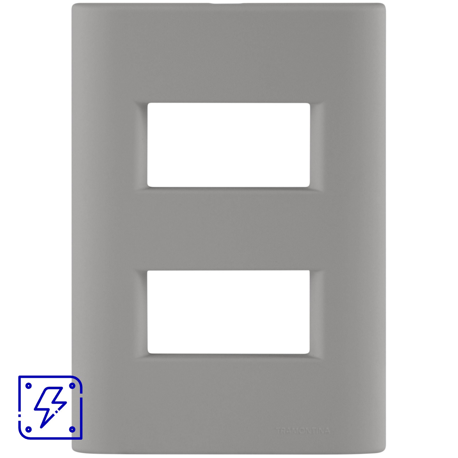 Placa 2 Postos Afastados Tramontina Giz com Suporte Fendi Soft Touch 20 UNIDADES EMB.MINIMA