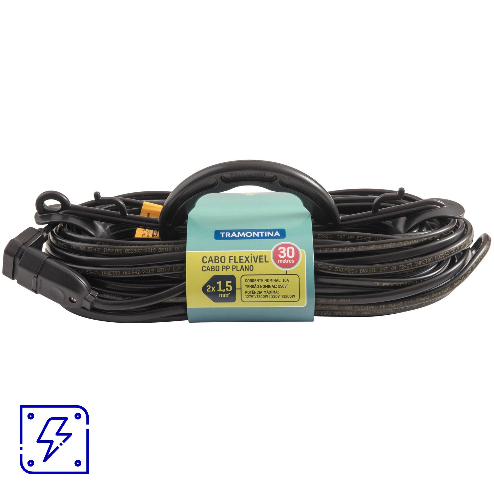 Extensão Cabide 1,5 mm² 10 A Tramontina 30 m 6 UNIDADES EMB.MINIMA