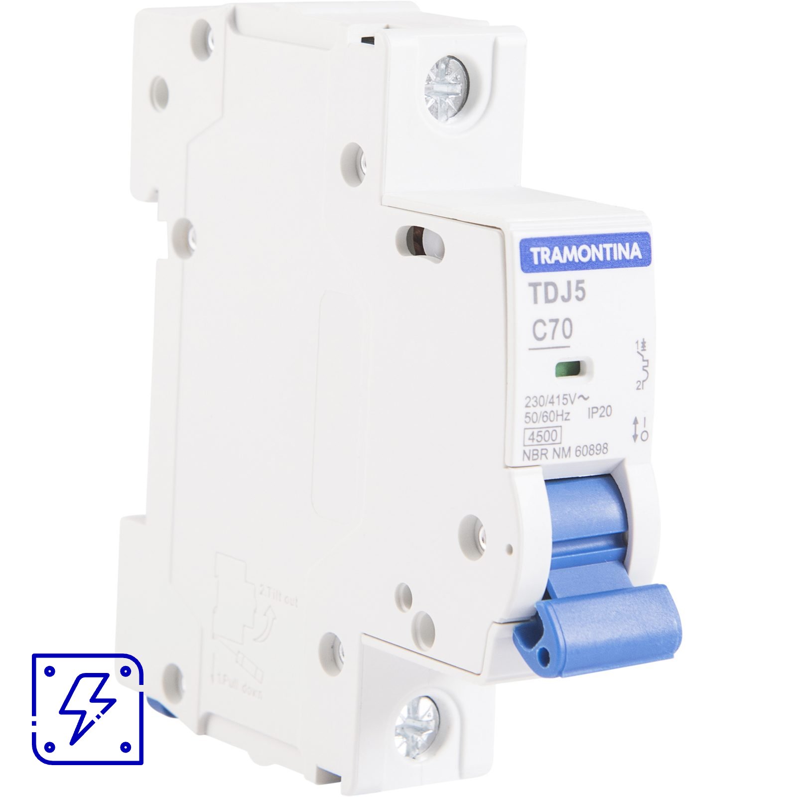 Disjuntor Monopolar TDJ5-1C70 1P 70A 4,5kA 12 UNIDADES EMB.MINIMA