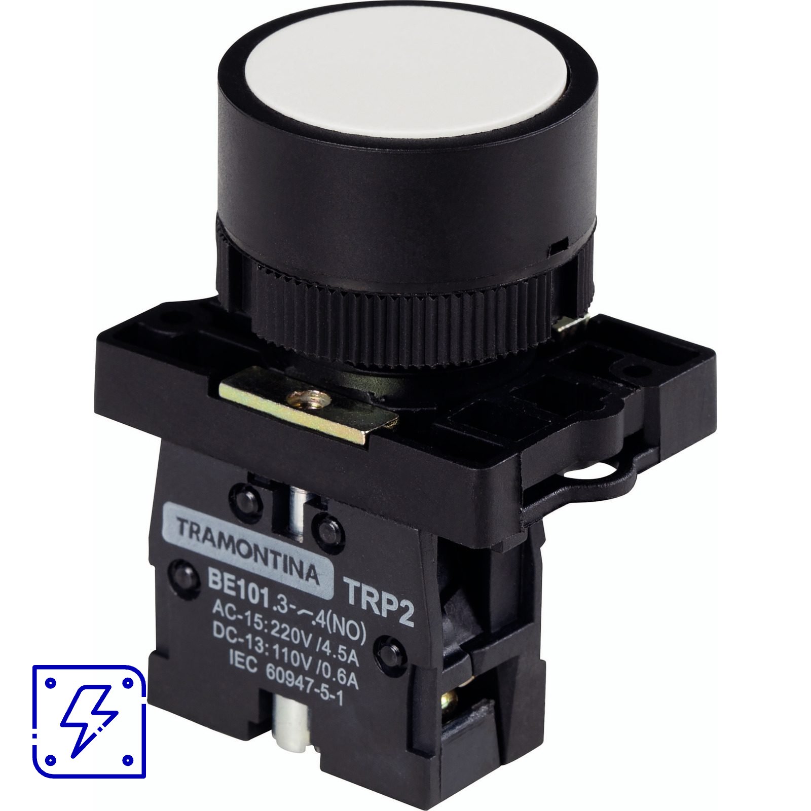 Botão de Impulso Tramontina TRP2-EA11 1NA Branco com Base de Plástico 10 UNIDADES EMB.MINIMA