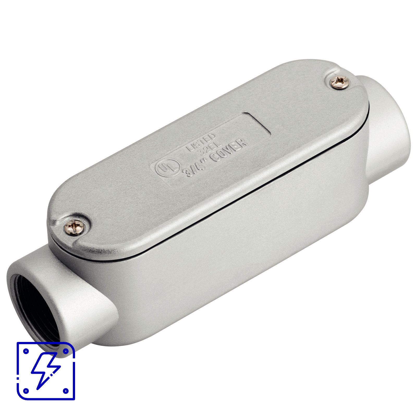 Condulete Fixo Ovalado 2" Tipo C Tramontina com Rosca BSP com Tampa e com Pintura Eletrostática 12 UN. EMB.MINIMA